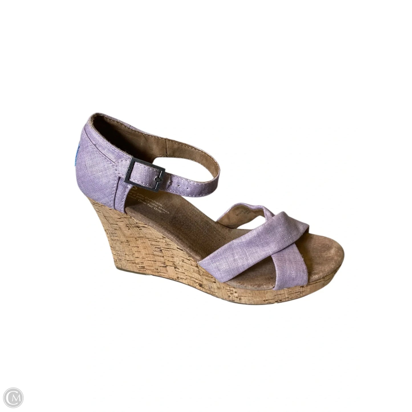Sandals Heels Wedge By Toms In Purple, Size: 8.5