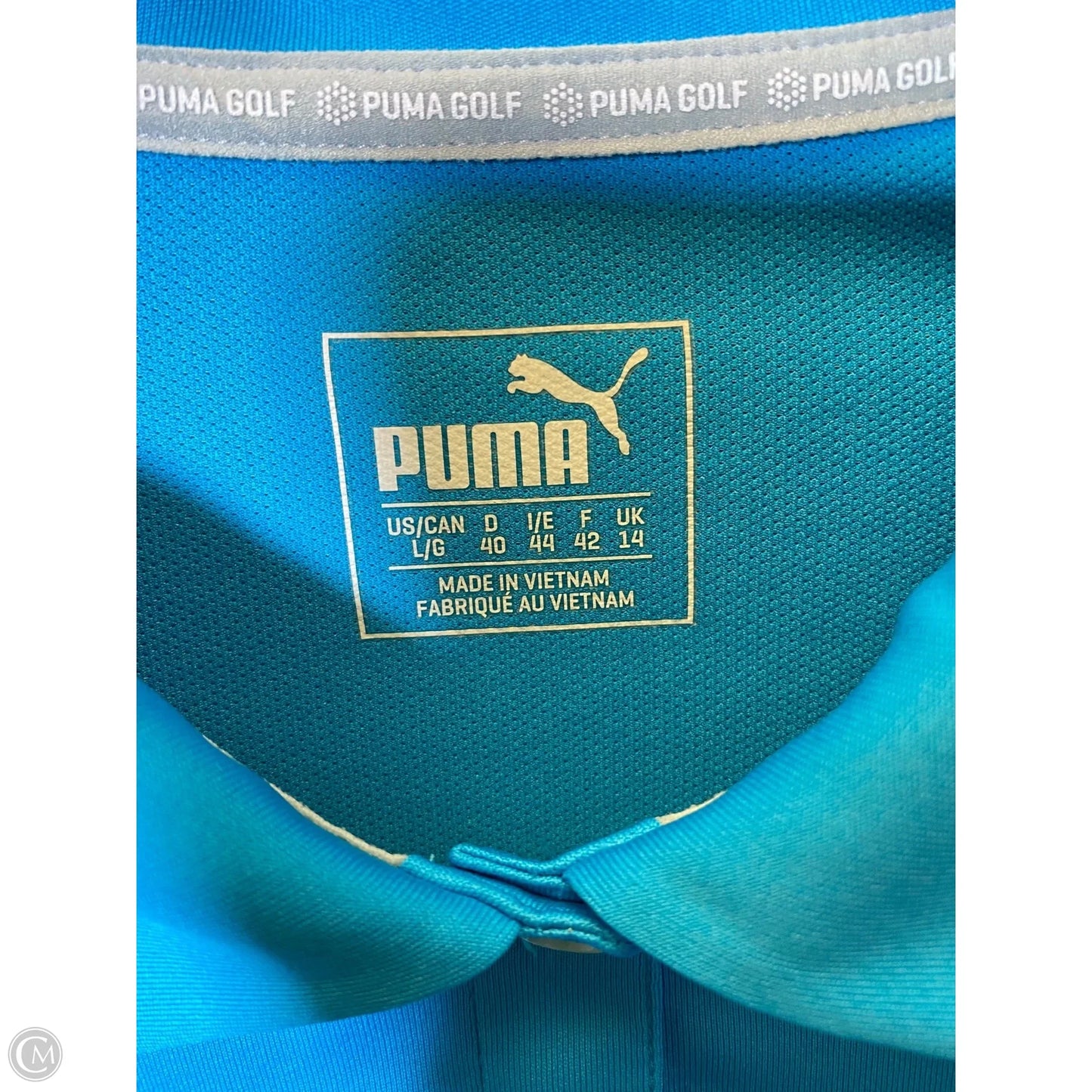 Athletic Top Short Sleeve By Puma In Blue, Size: L