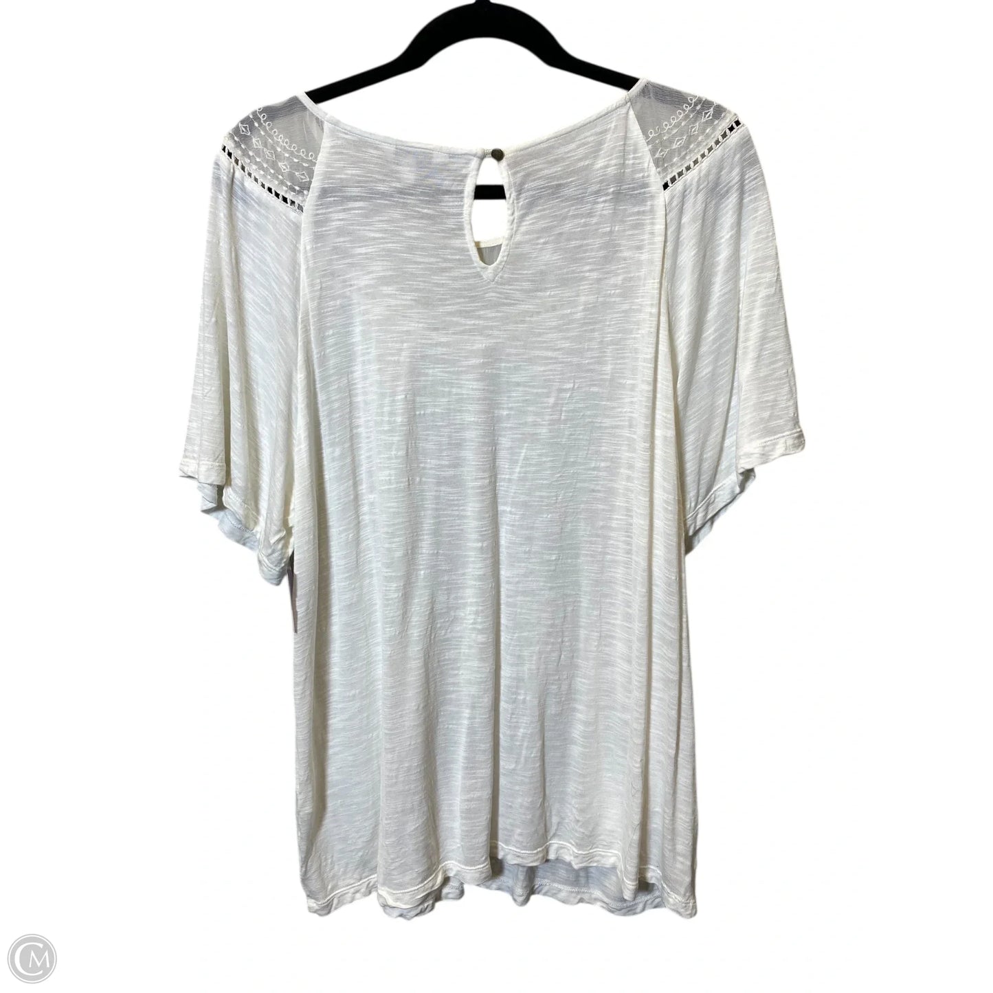 Top Short Sleeve By Lucky Brand In Cream, Size: Xl