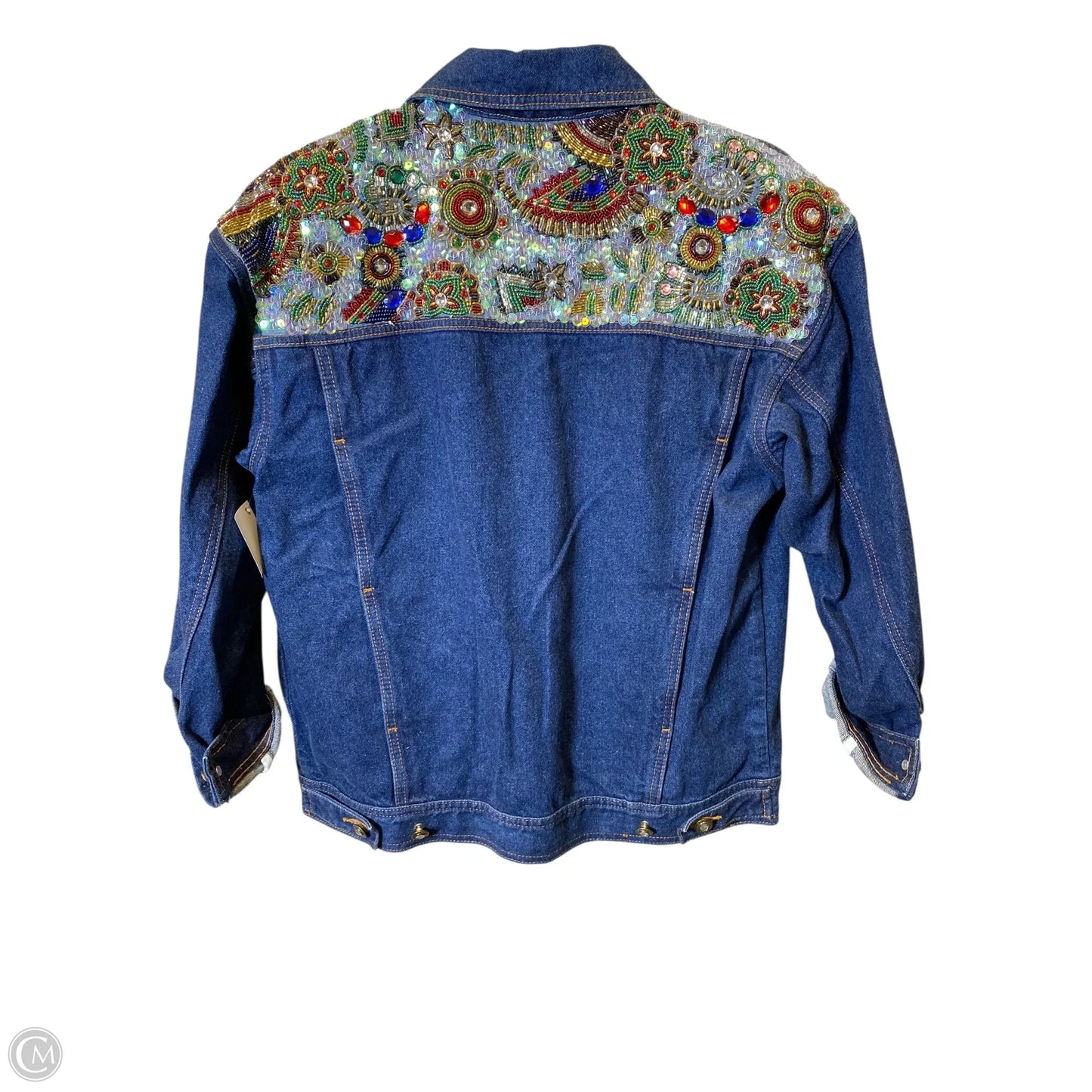 Jacket Denim By Clothes Mentor In Multi-colored, Size: L