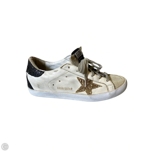Shoes Luxury Designer By Golden Goose In Black & Cream, Size: 38