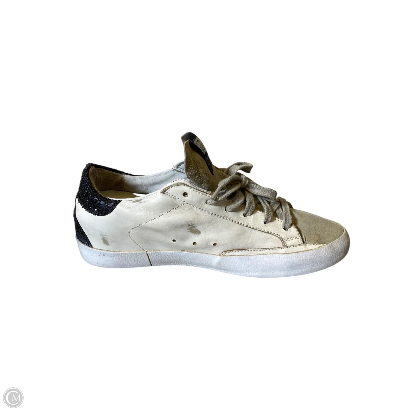 Shoes Luxury Designer By Golden Goose In Black & Cream, Size: 38