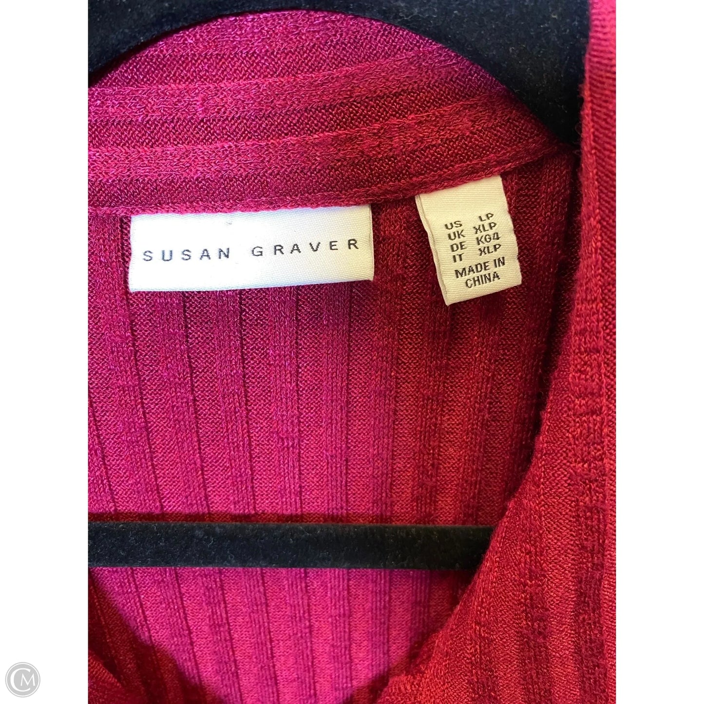 Sweater Cardigan By Susan Graver In Red, Size: Lp