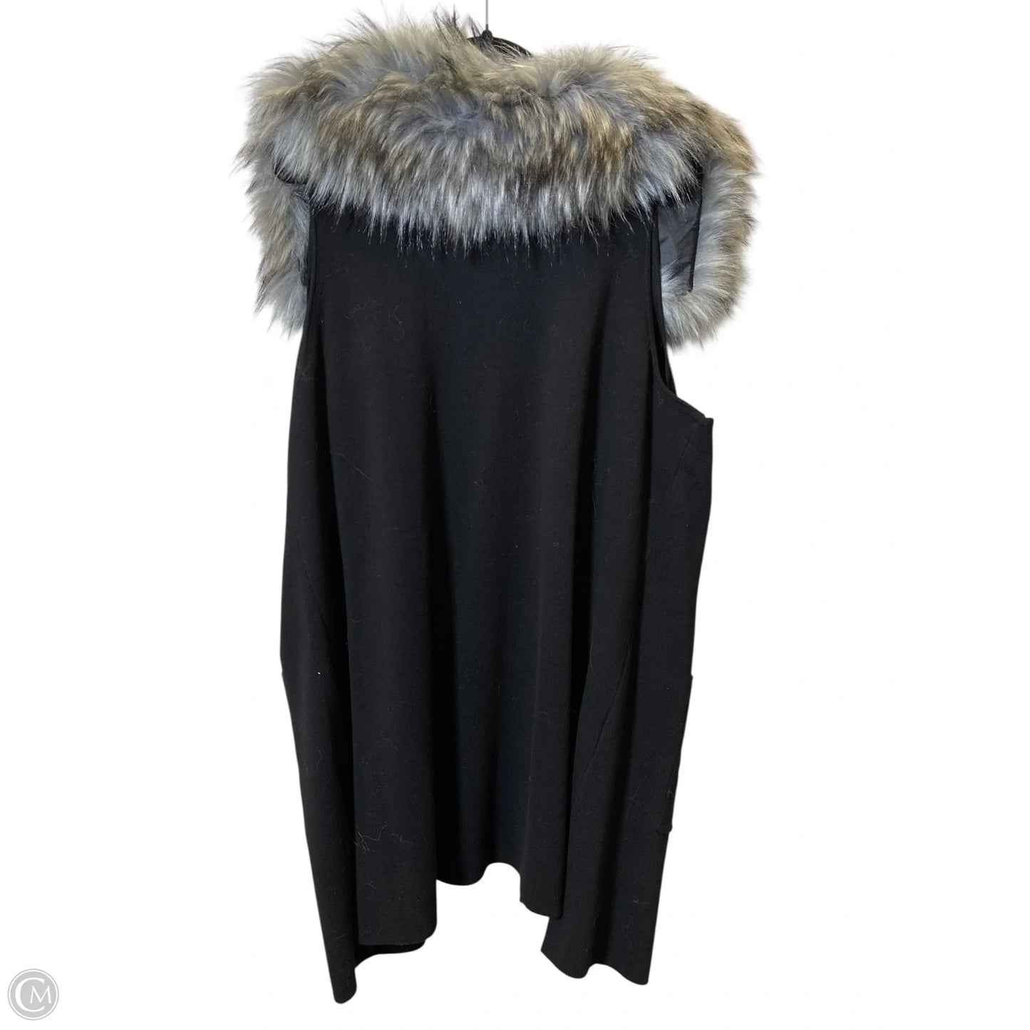 Vest Faux Fur & Sherpa By Dennis Basso Qvc In Black, Size: 2x
