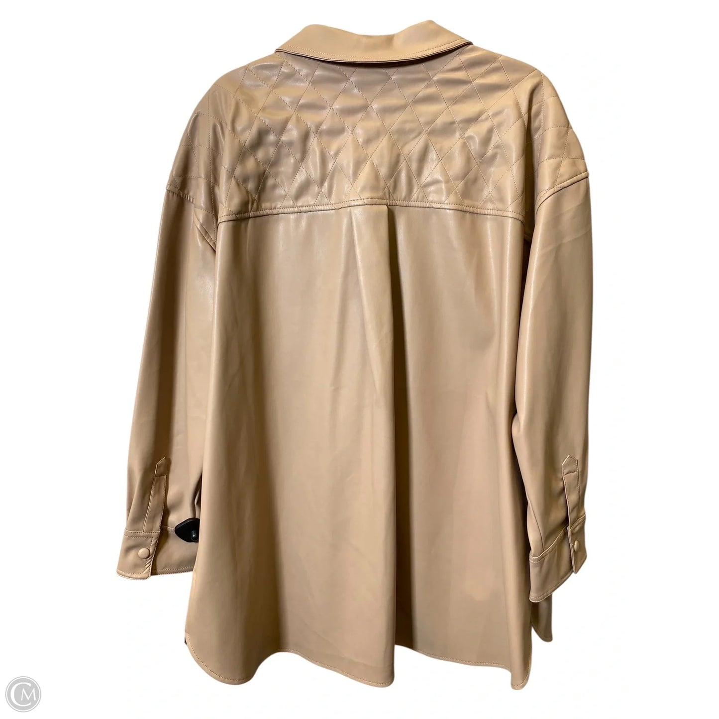 Jacket Leather By Isaac Mizrahi In Tan, Size: 2x