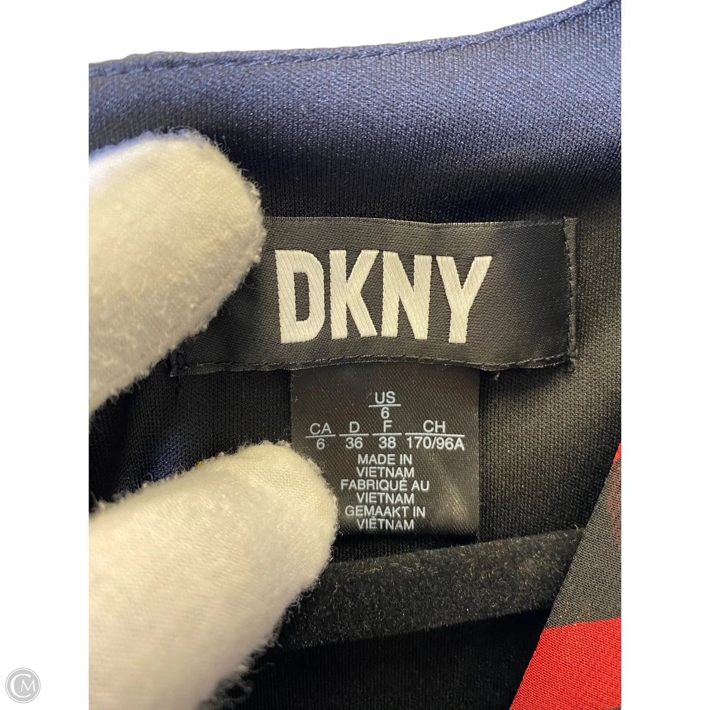 Dress Casual Midi By Dkny In Black & Red, Size: 6