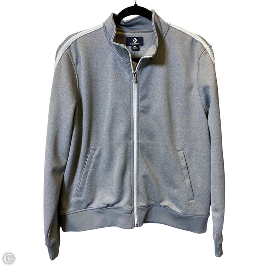 Jacket Moto By Converse In Silver, Size: Xl