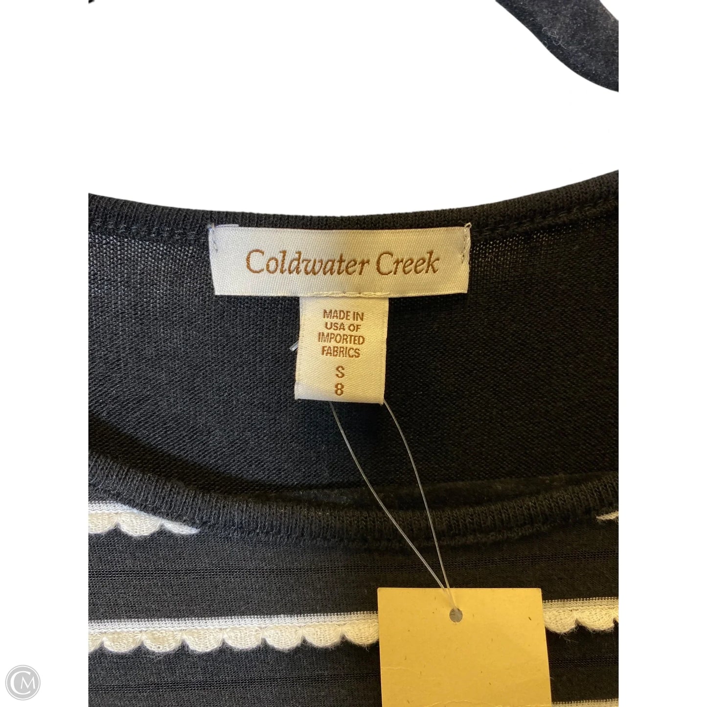 Blouse Short Sleeve By Coldwater Creek In Black & White, Size: S