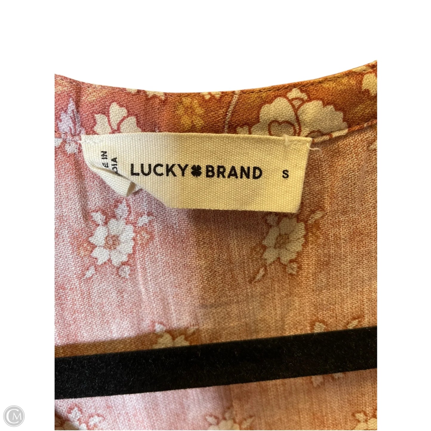 Top Long Sleeve By Lucky Brand In Orange & Tan, Size: S