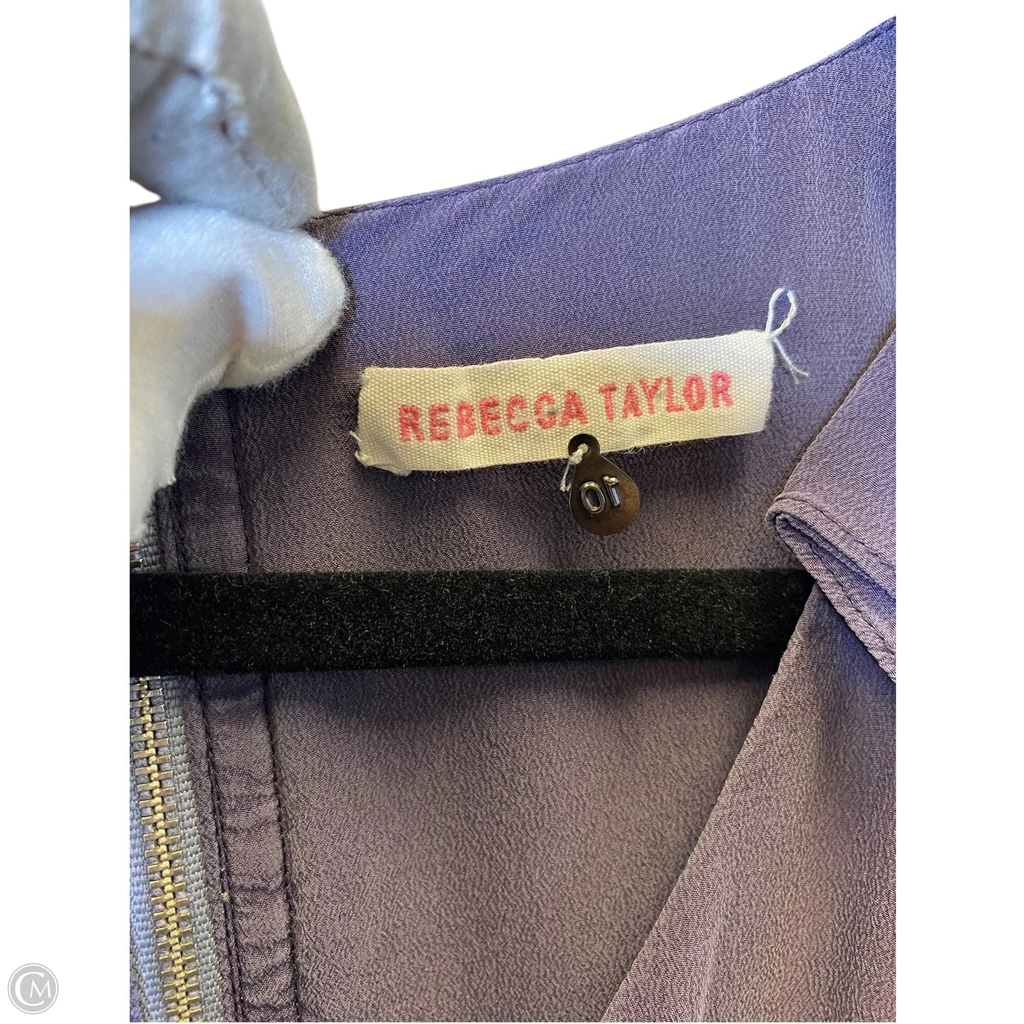 Dress Casual Midi By Rebecca Taylor In Black & Purple, Size: M