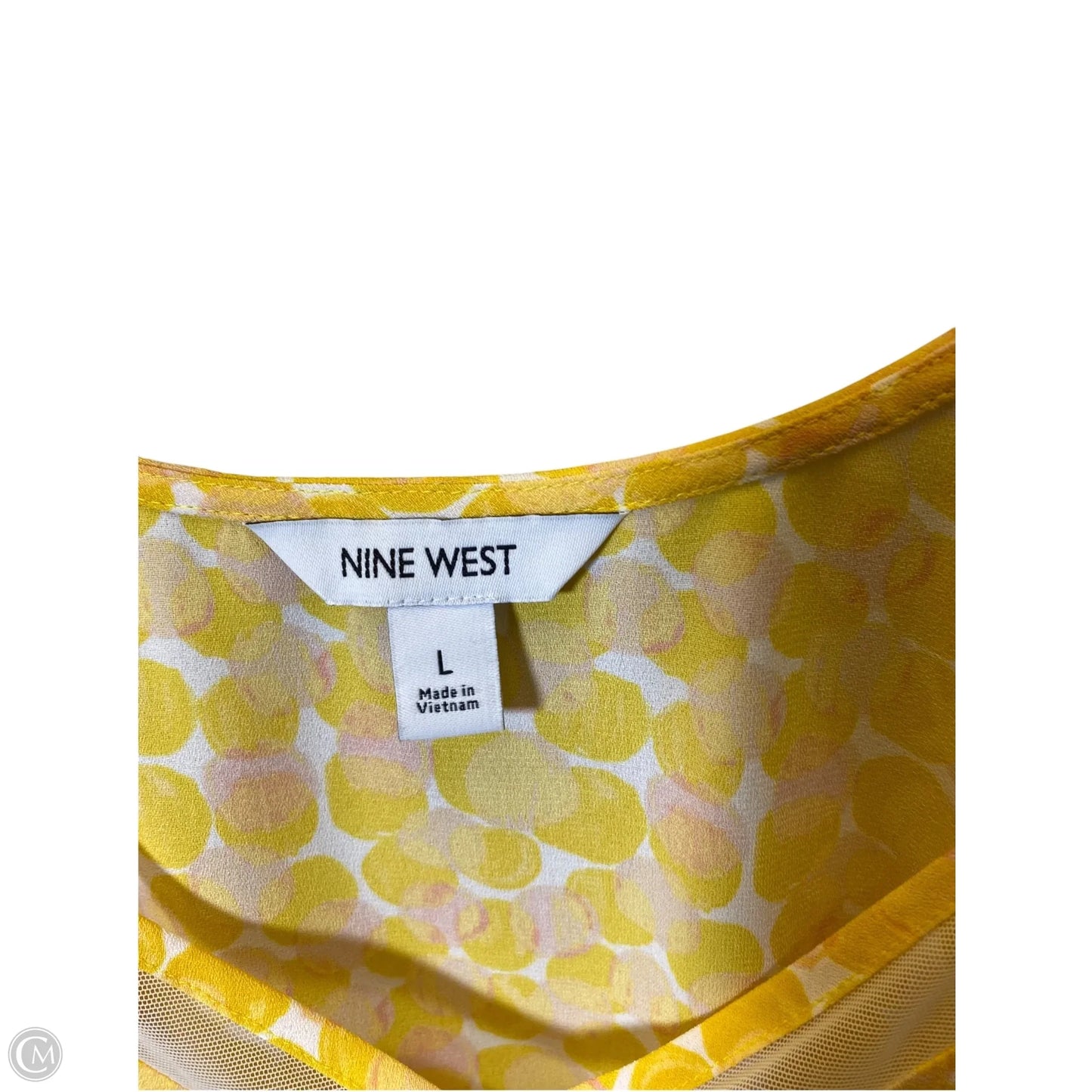 Top Sleeveless By Nine West In Yellow, Size: L