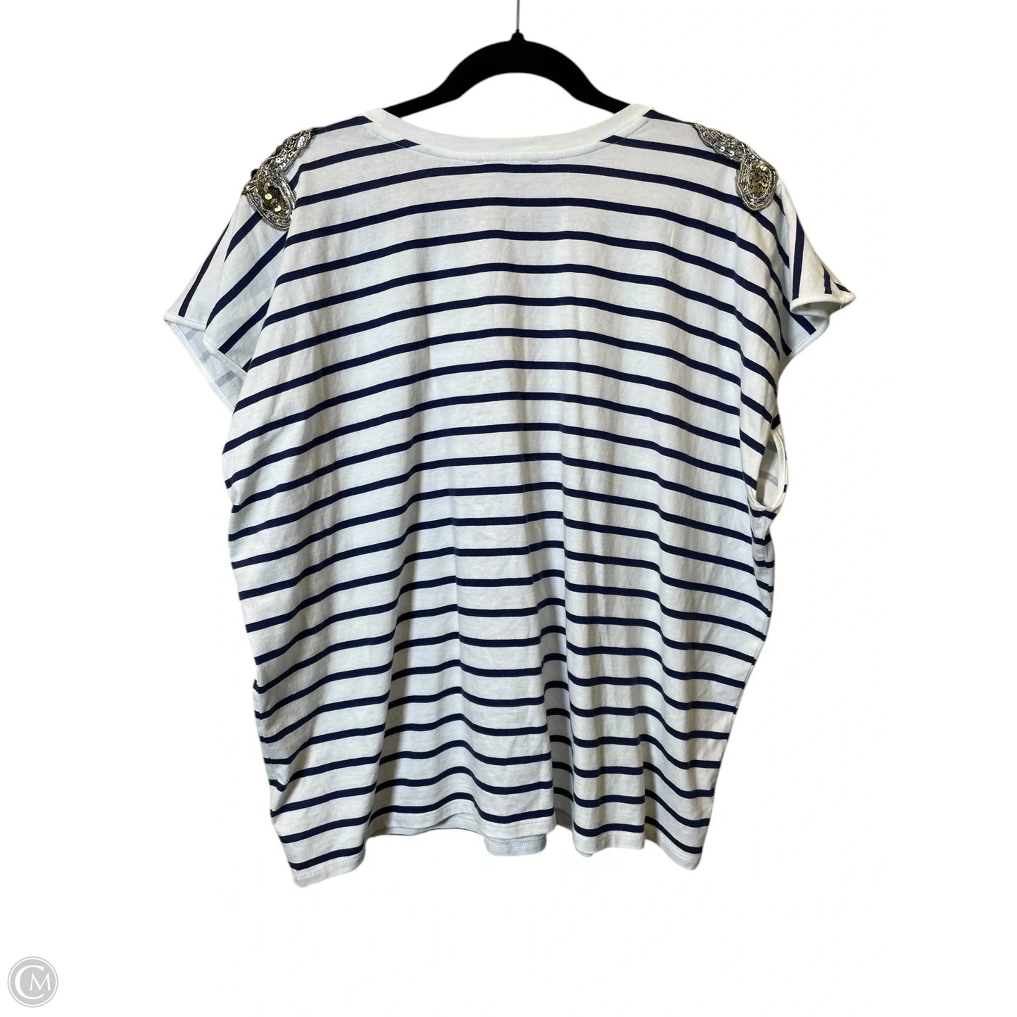 Top Short Sleeve By Express In Striped Pattern, Size: Xl