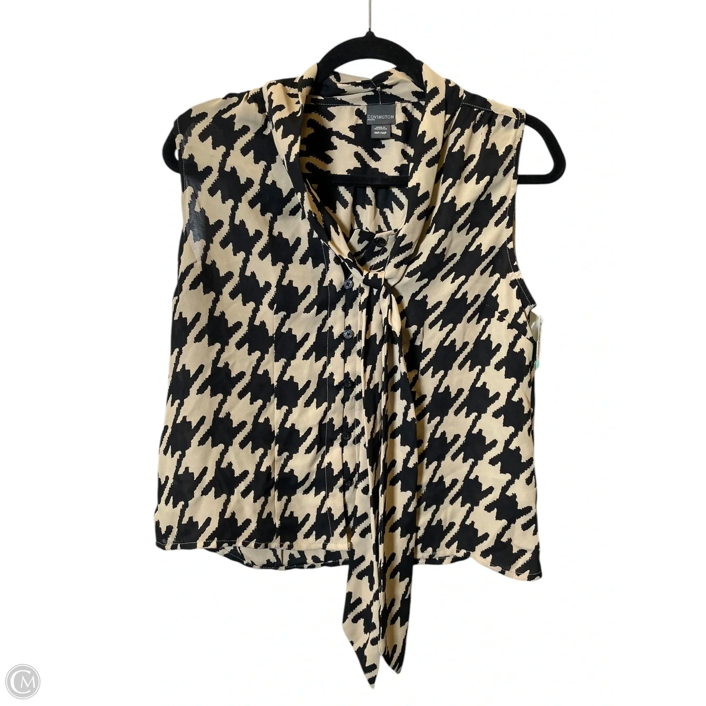 Top Sleeveless By Covington In Black & Tan, Size: Mp