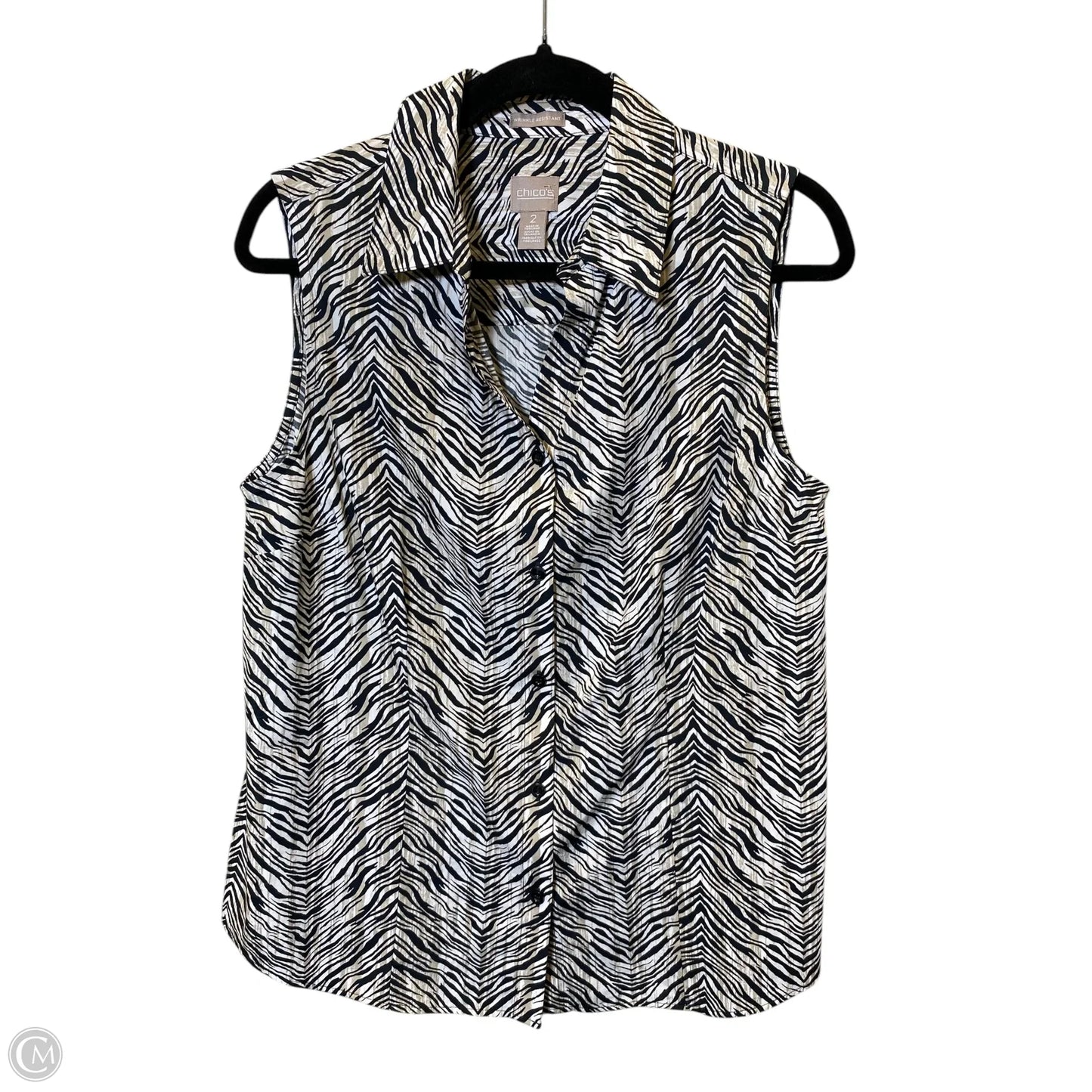 Blouse Sleeveless By Chicos In Zebra Print, Size: L