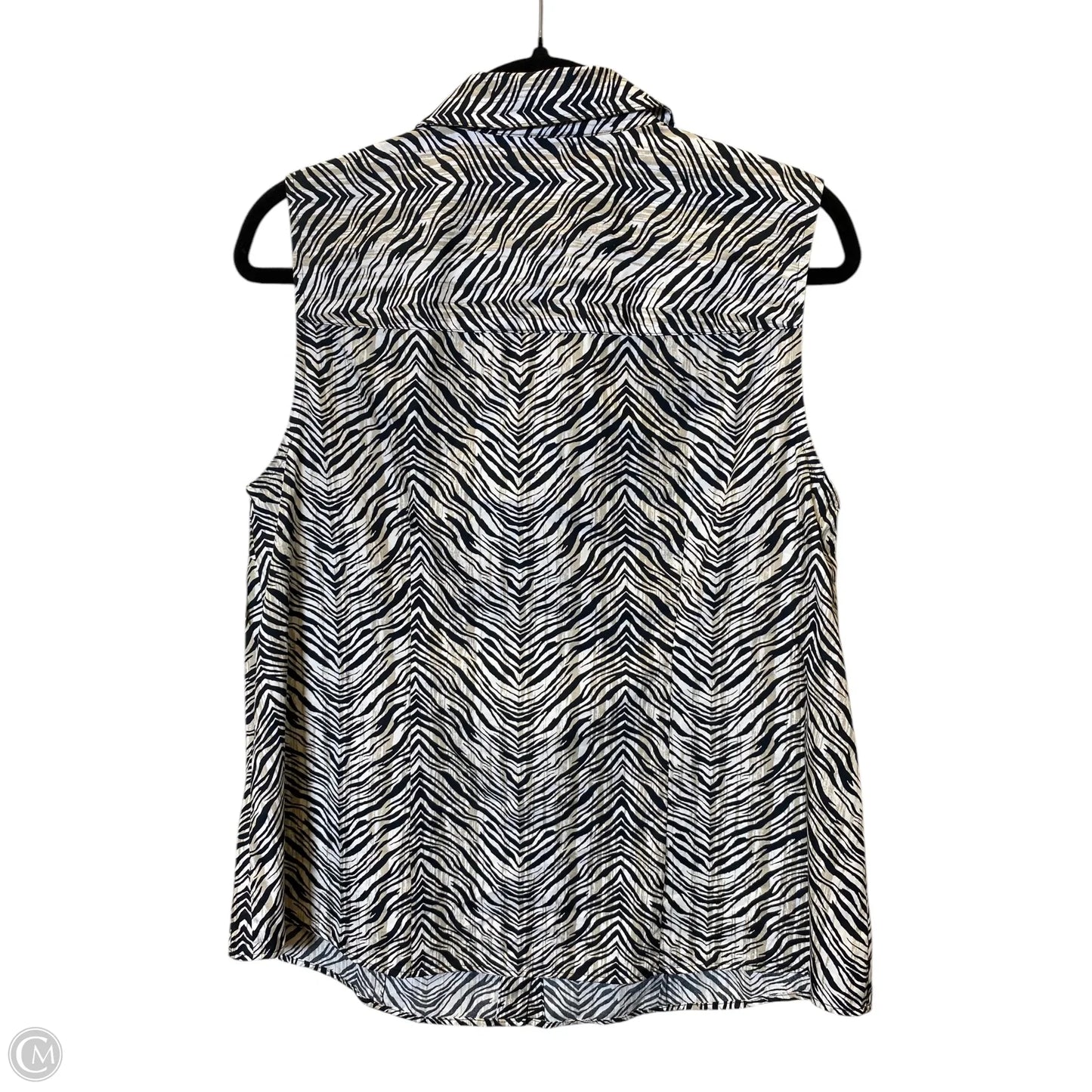Blouse Sleeveless By Chicos In Zebra Print, Size: L