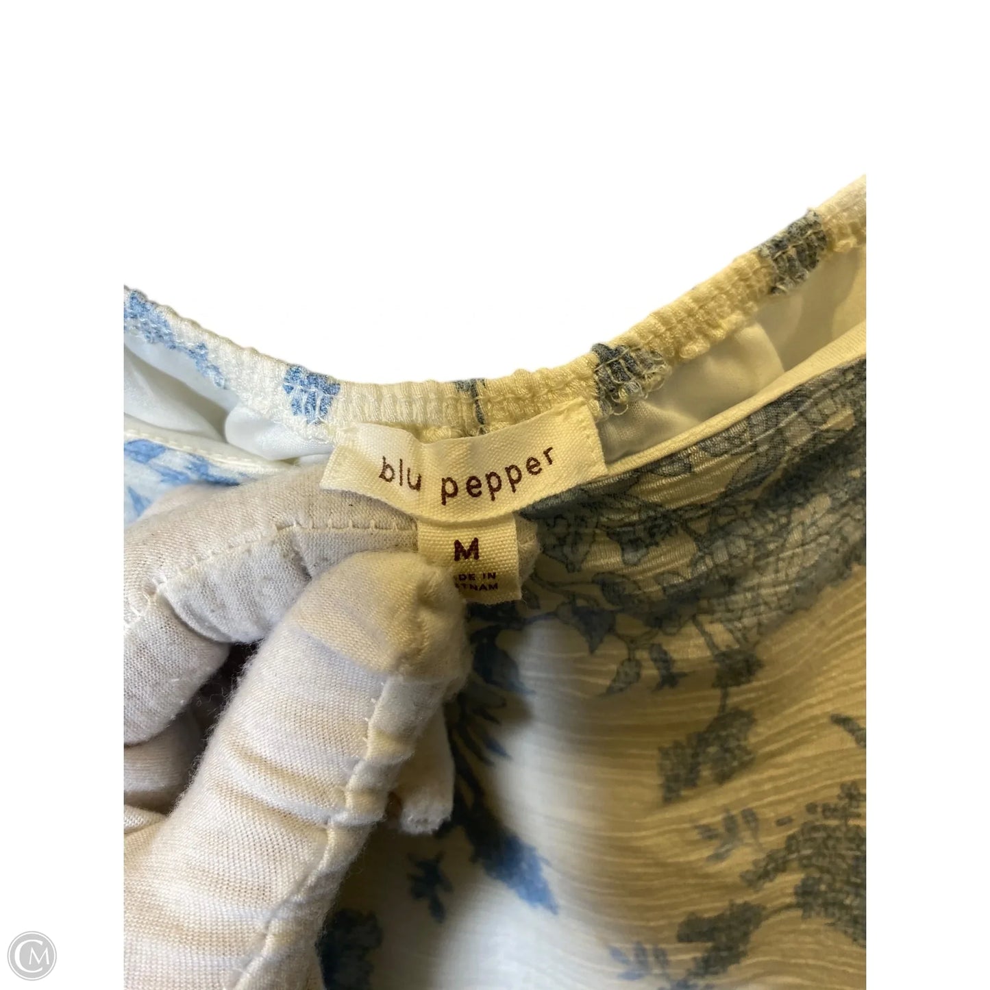Dress Casual Short By Blu Pepper In Blue & White, Size: M