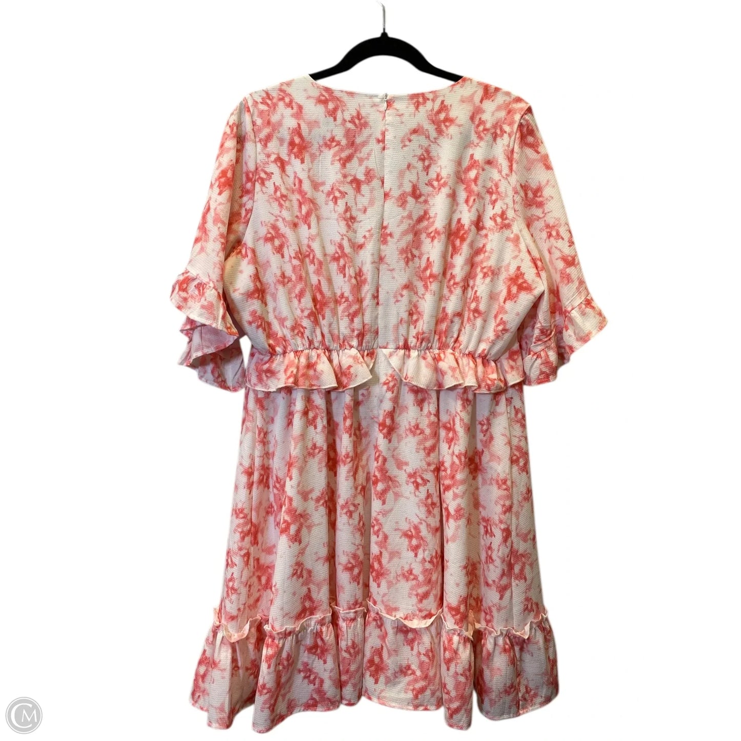 Dress Casual Short By Clothes Mentor In Pink & White, Size: Xl