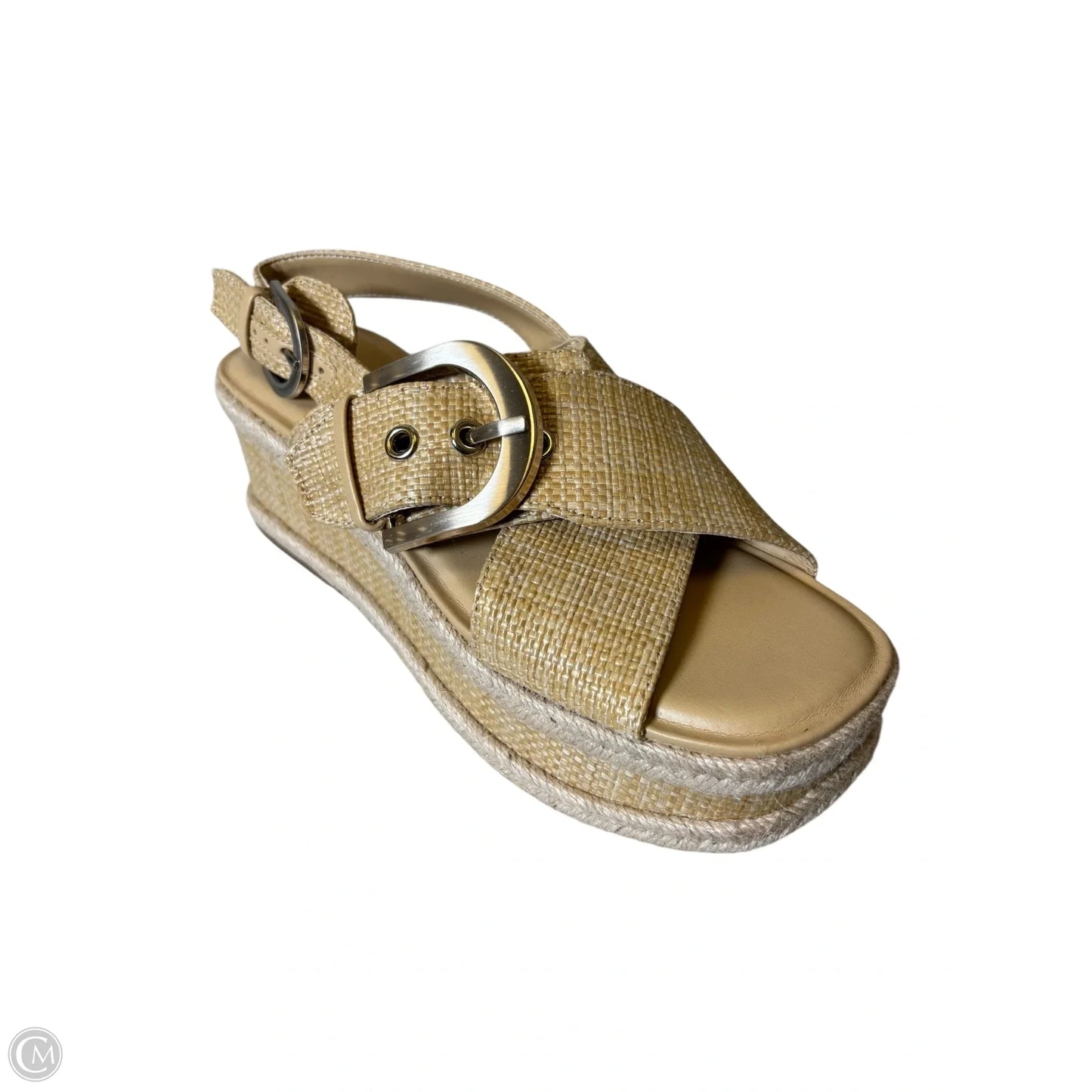 Sandals Heels Wedge By Marc Fisher In Beige, Size: 6
