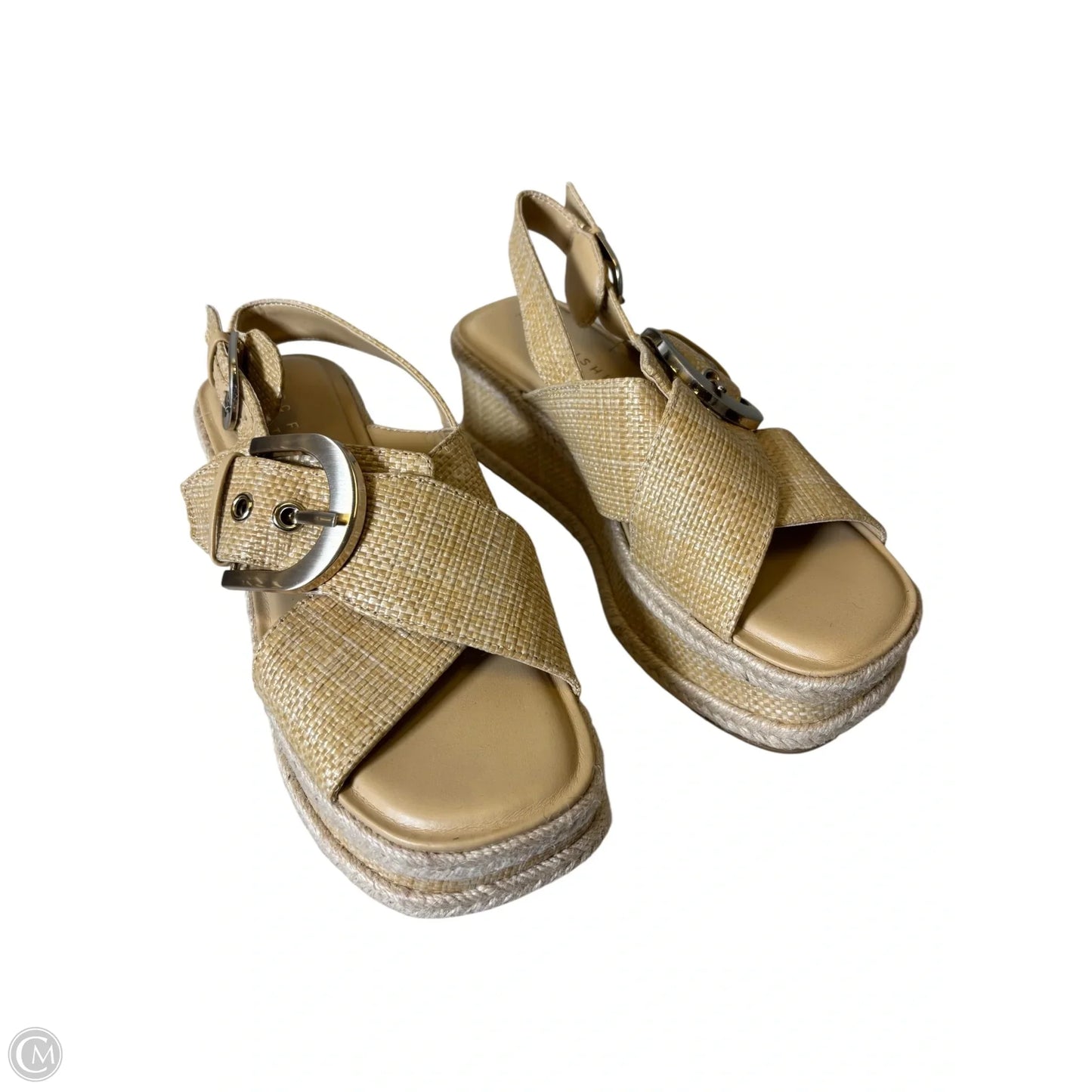 Sandals Heels Wedge By Marc Fisher In Beige, Size: 6