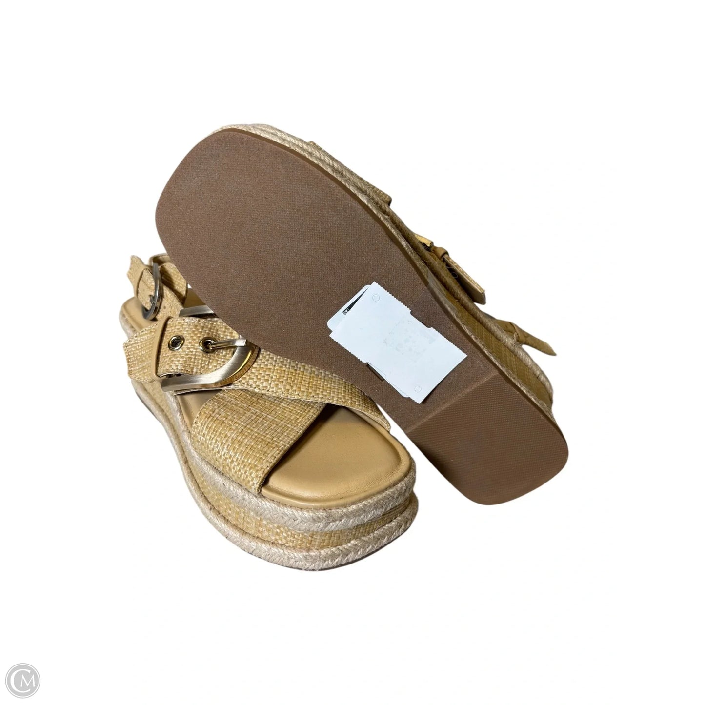 Sandals Heels Wedge By Marc Fisher In Beige, Size: 6