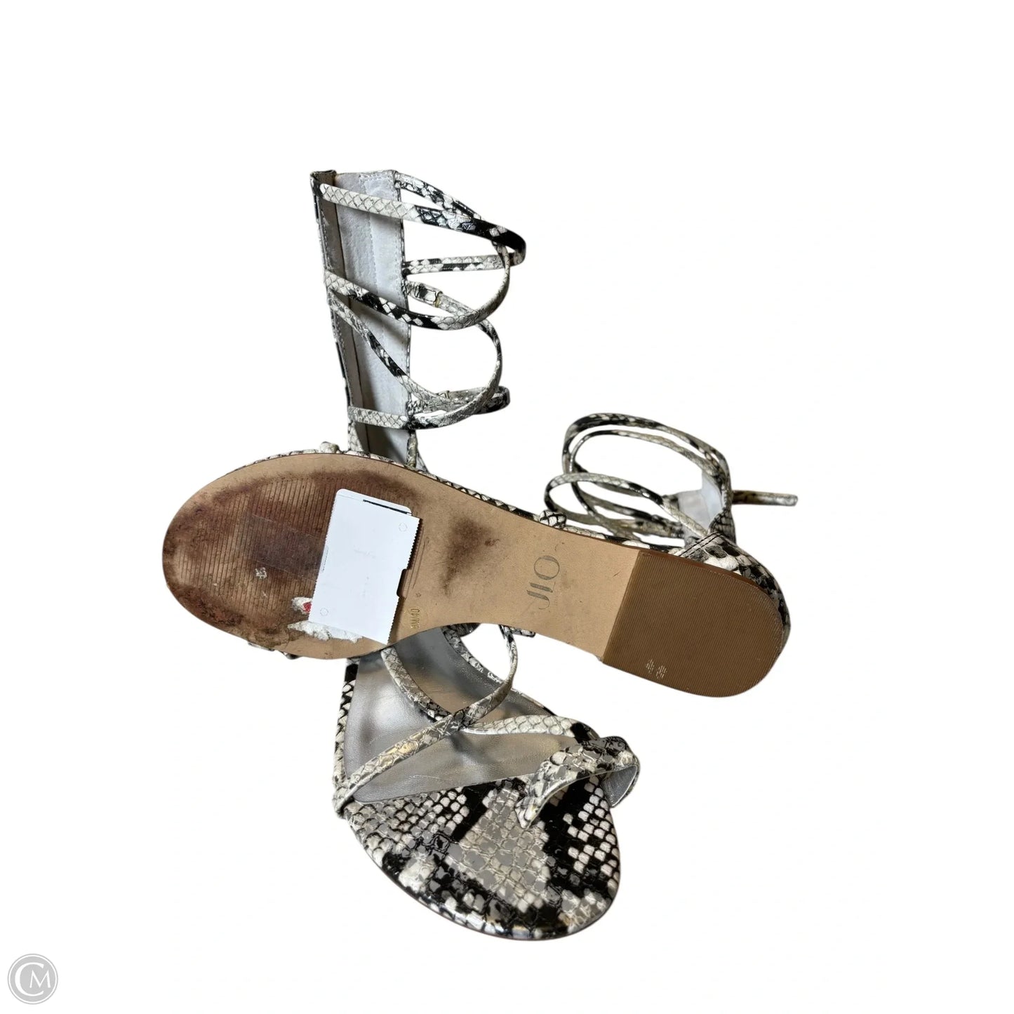 Sandals Flats By Jennifer Lopez In Snakeskin Print, Size: 9