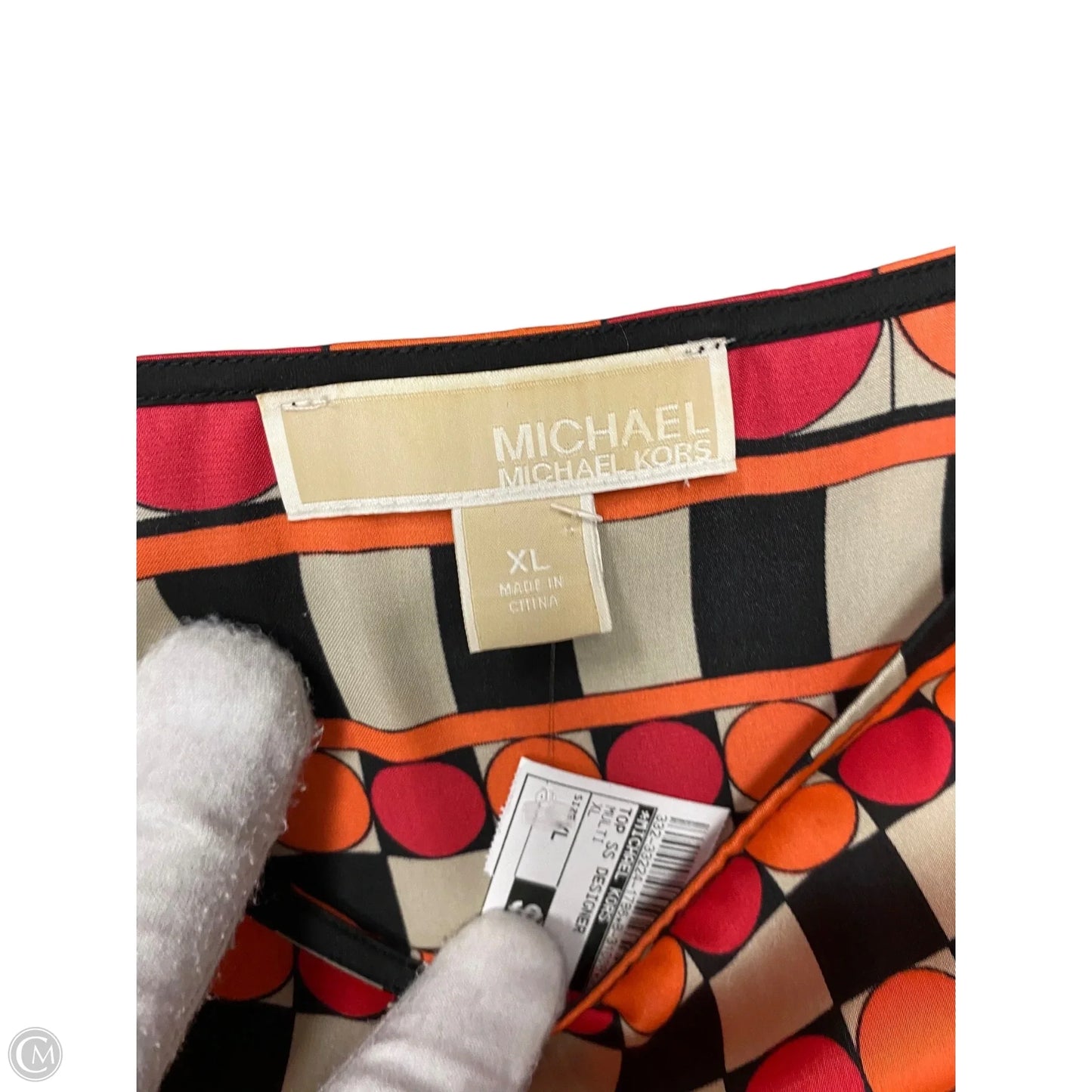 Top Short Sleeve Designer By Michael Kors In Multi-colored, Size: Xl
