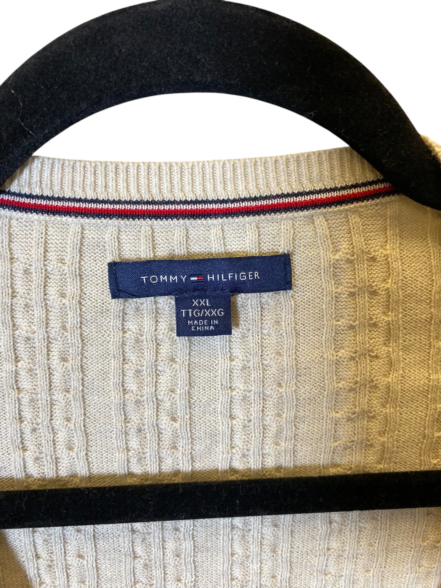 Sweater By Tommy Hilfiger In Cream, Size: Xxl