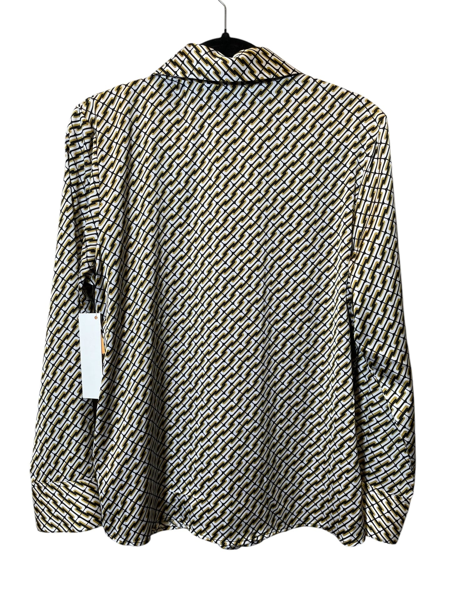 Blouse Long Sleeve By Rachel Zoe In Geometric Pattern, Size: M