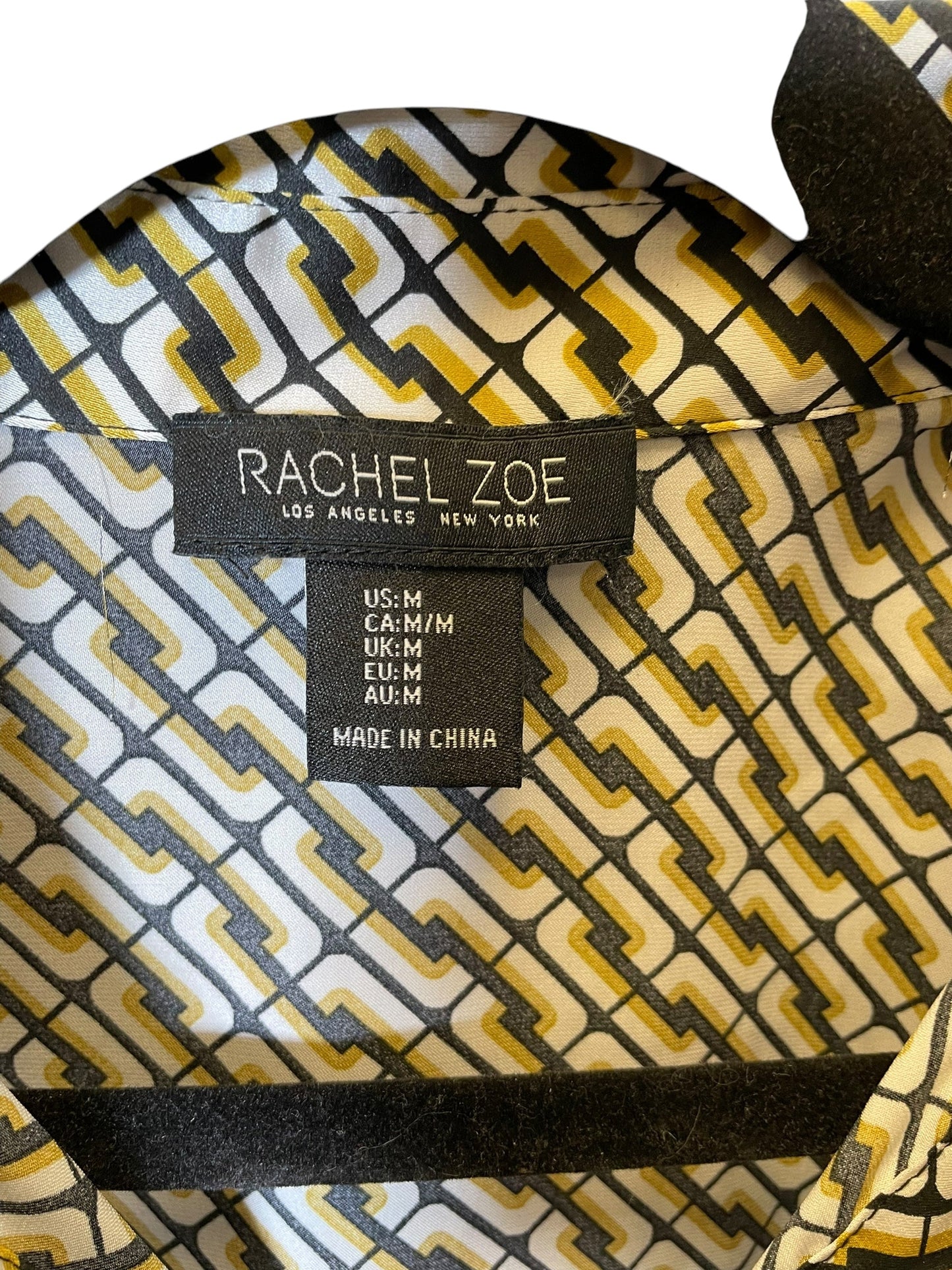 Blouse Long Sleeve By Rachel Zoe In Geometric Pattern, Size: M