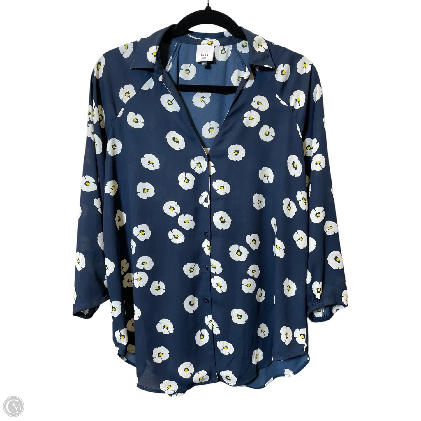 Blouse 3/4 Sleeve By Cabi In Navy, Size: XXS