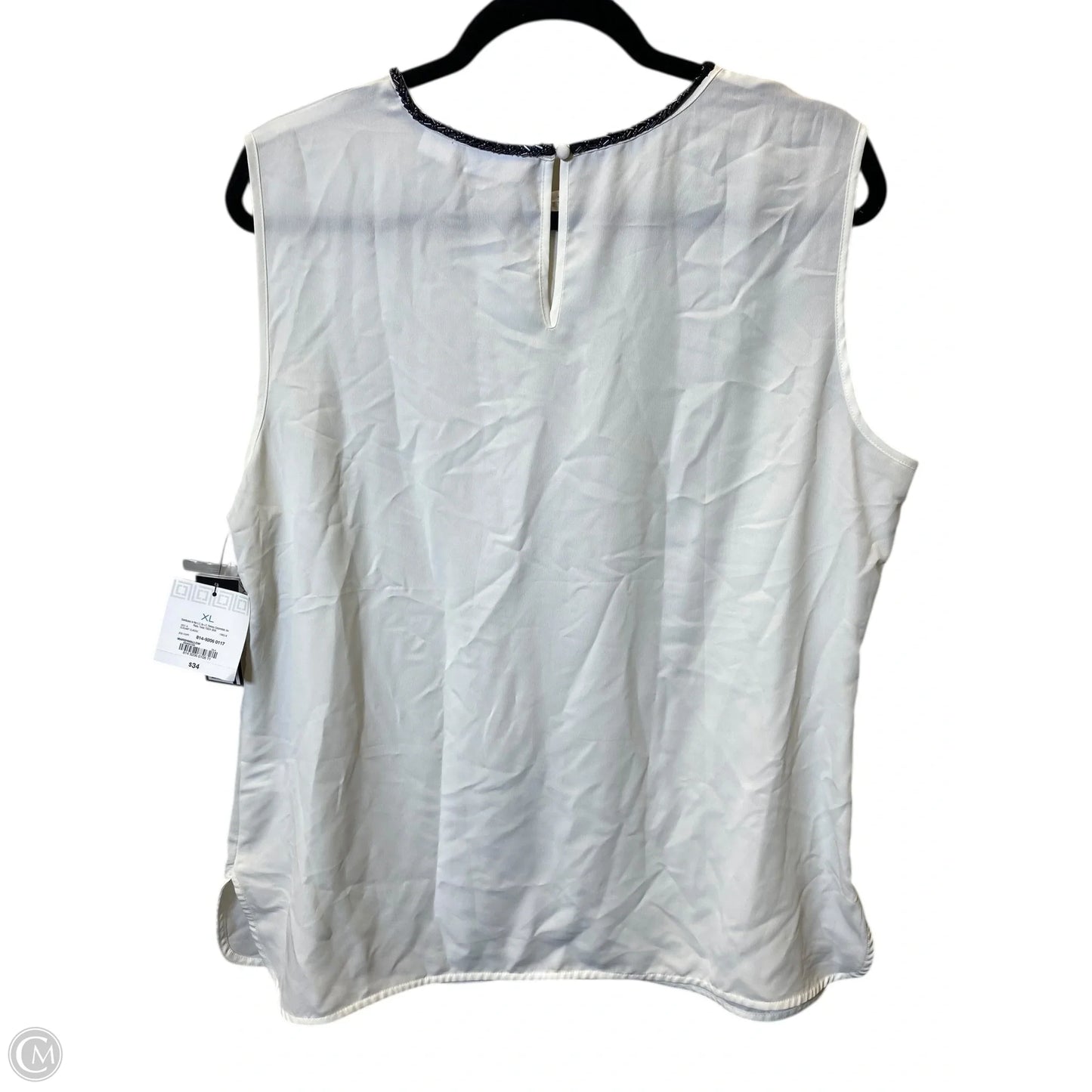 Top Sleeveless By Liz Claiborne In White, Size: Xl