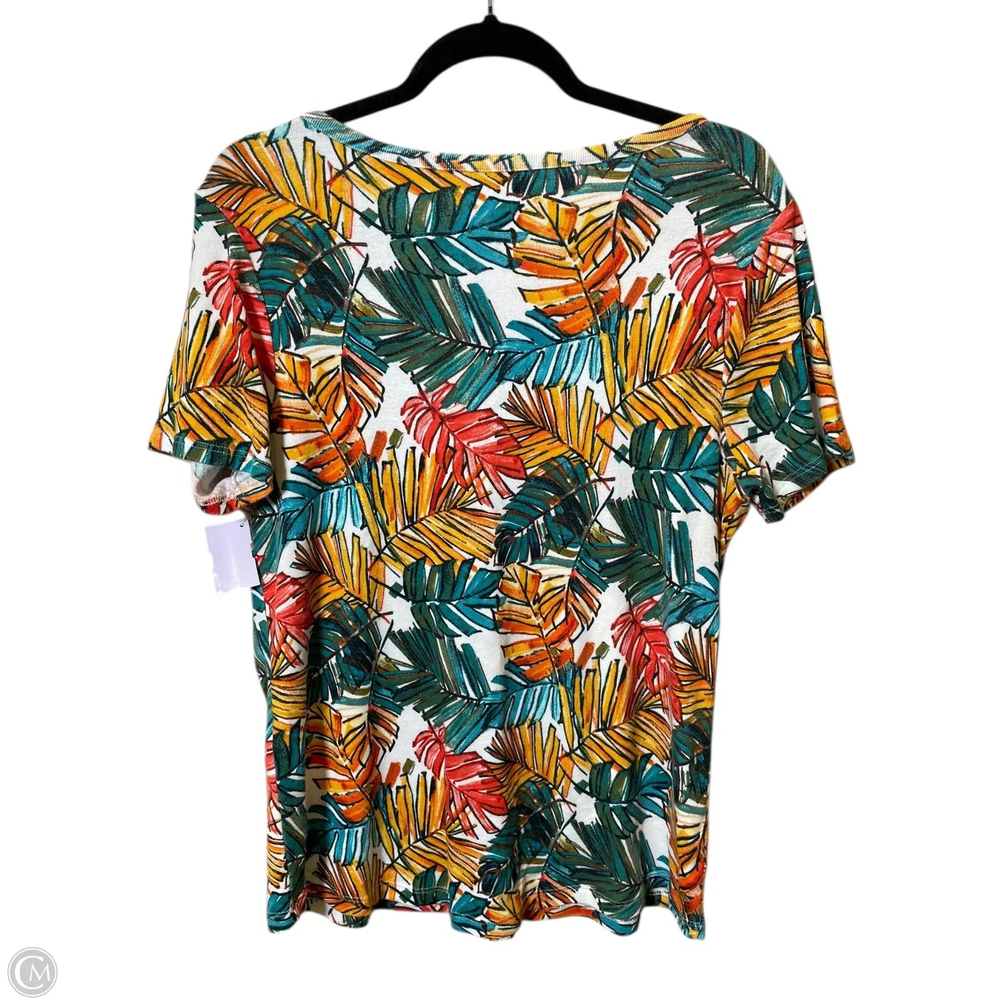 Top Short Sleeve By Chicos In Multi-colored, Size: L