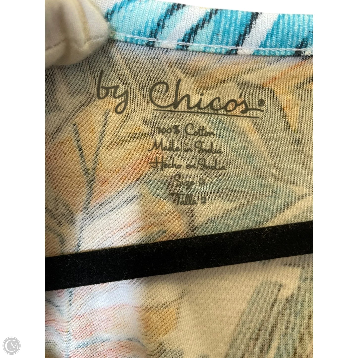 Top Short Sleeve By Chicos In Multi-colored, Size: L