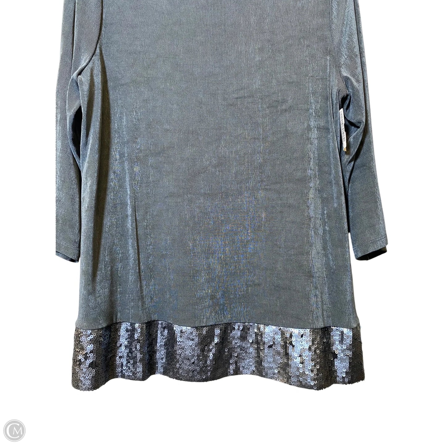 Top 3/4 Sleeve By Chicos In Grey, Size: L
