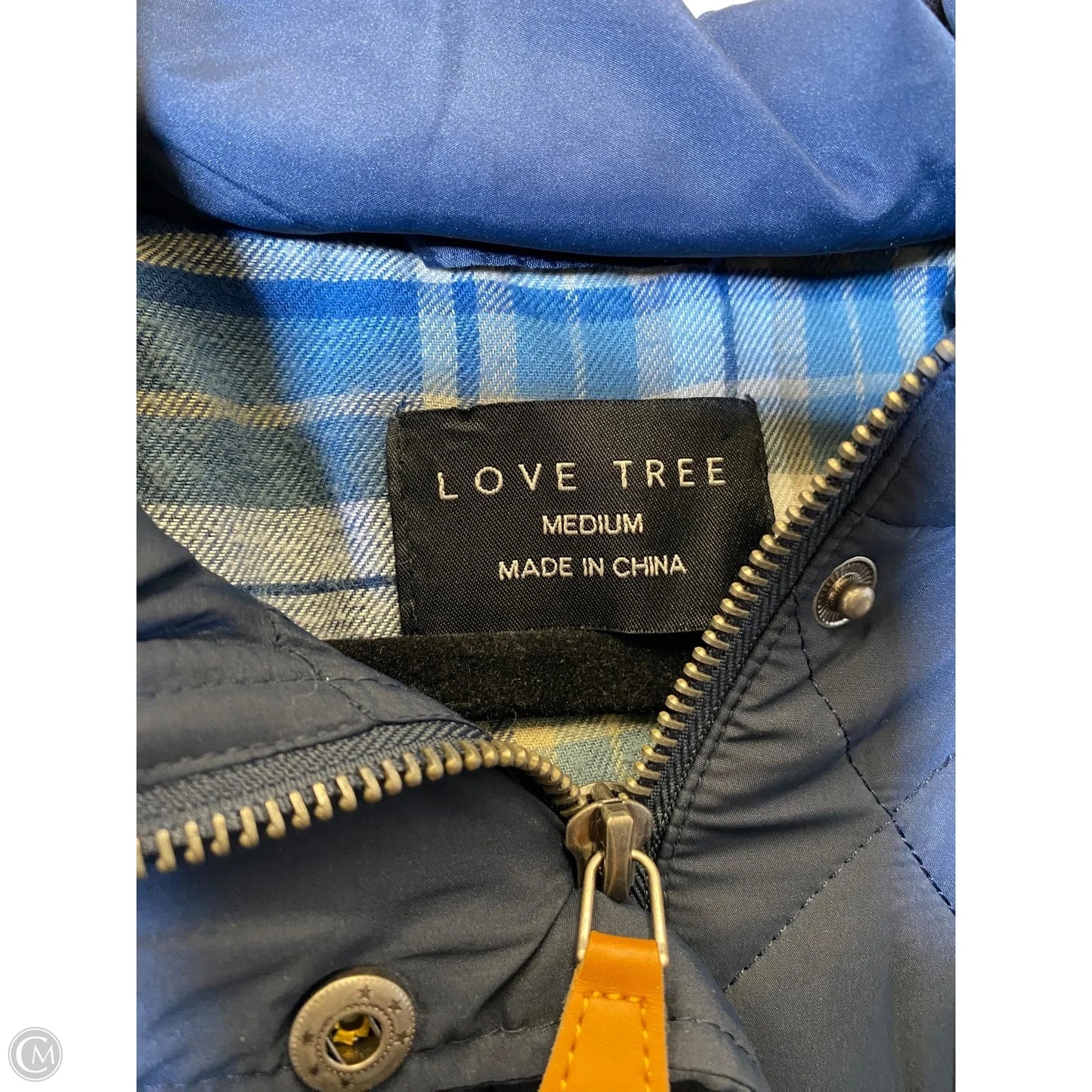 Jacket Puffer & Quilted By Love Tree In Navy, Size: M