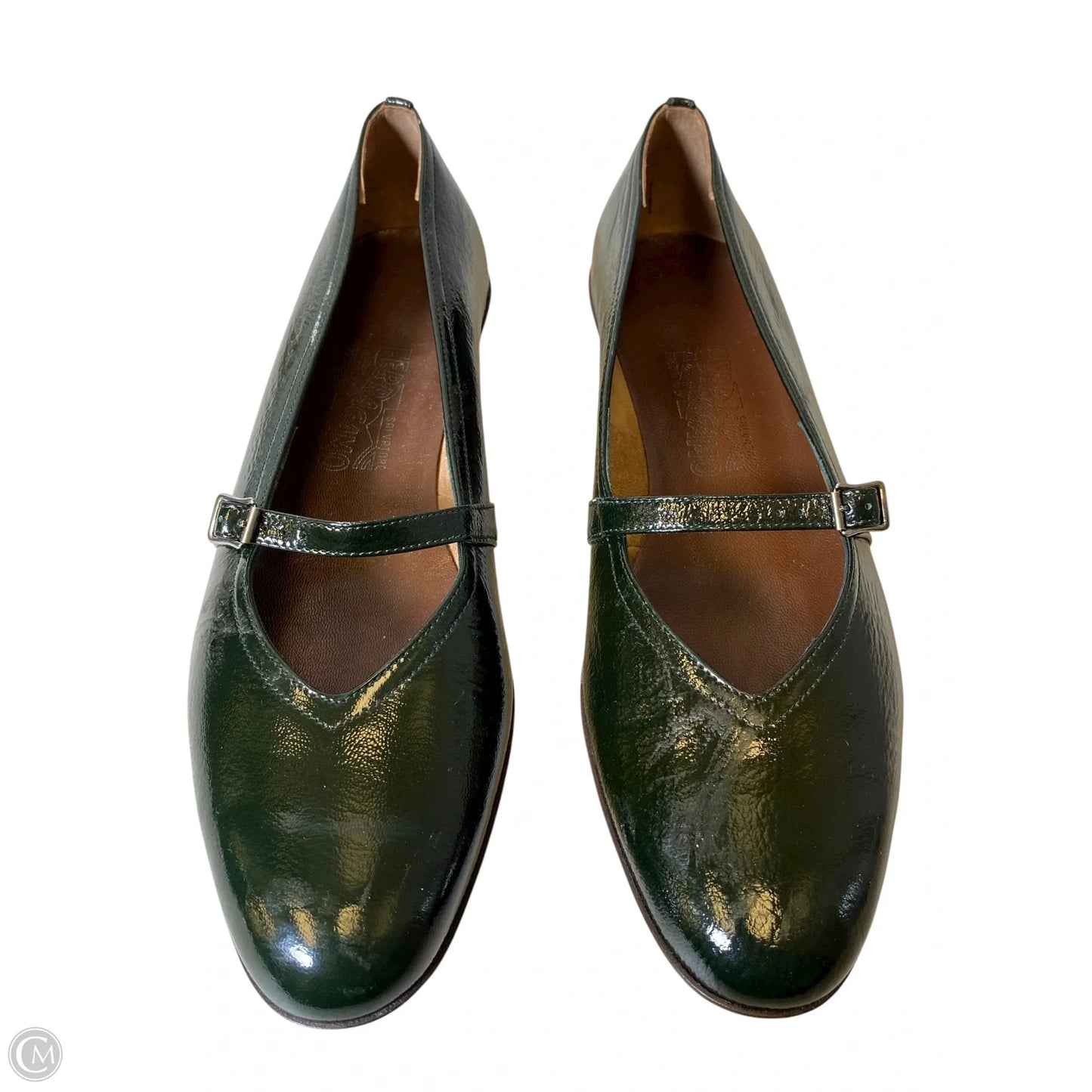 Shoes Luxury Designer By Ferragamo In Green, Size: 8