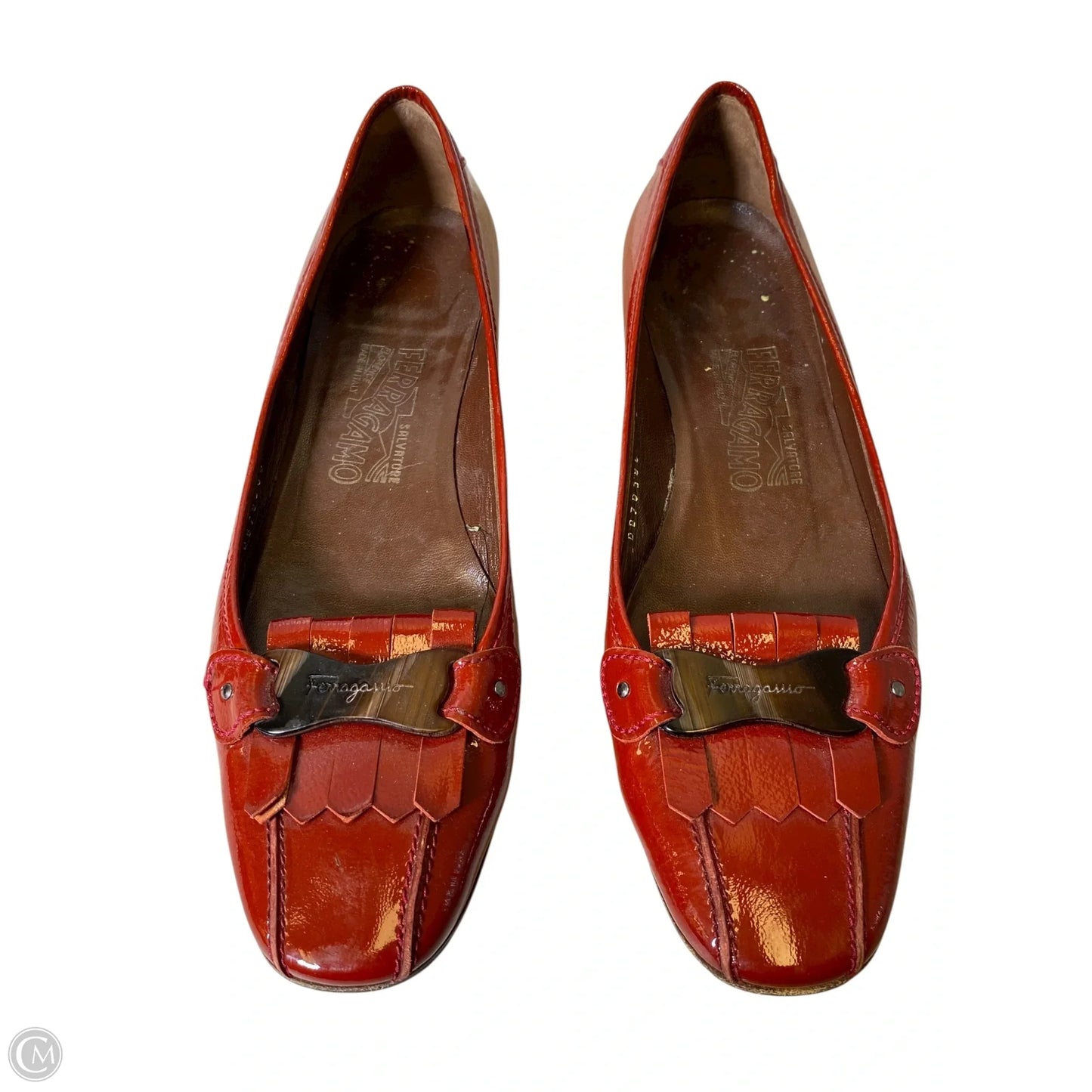 Shoes Luxury Designer By Ferragamo In Red, Size: 8