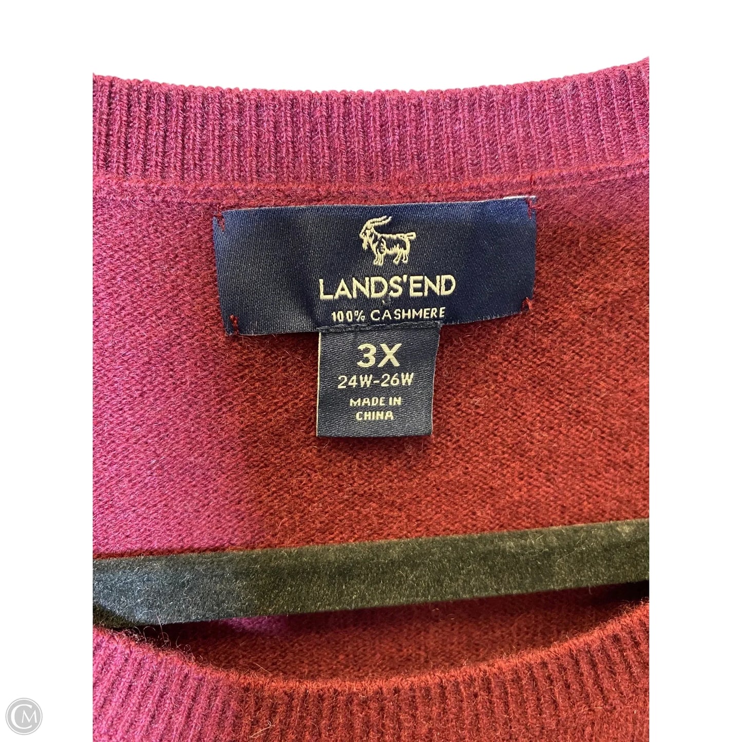 Sweater Cashmere By Lands End In Maroon, Size: 3x
