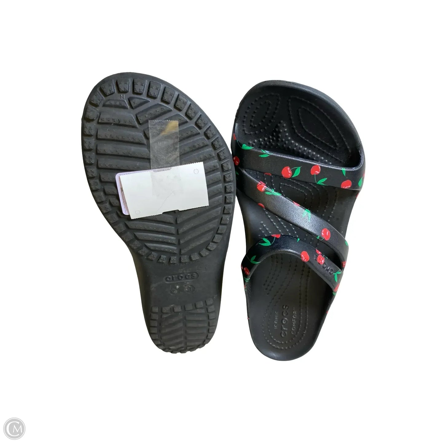 Sandals Flats By Crocs In Black, Size: 9
