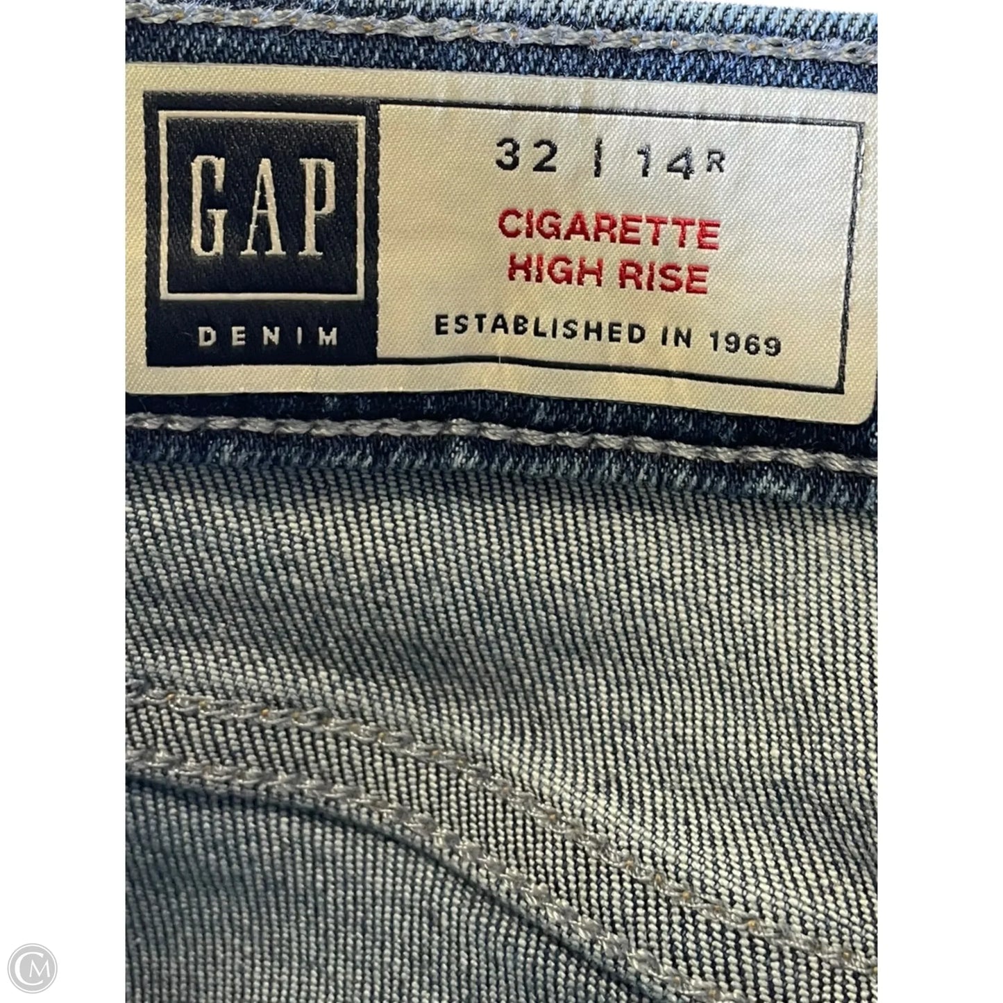Jeans Straight By Gap In Blue Denim, Size: 14