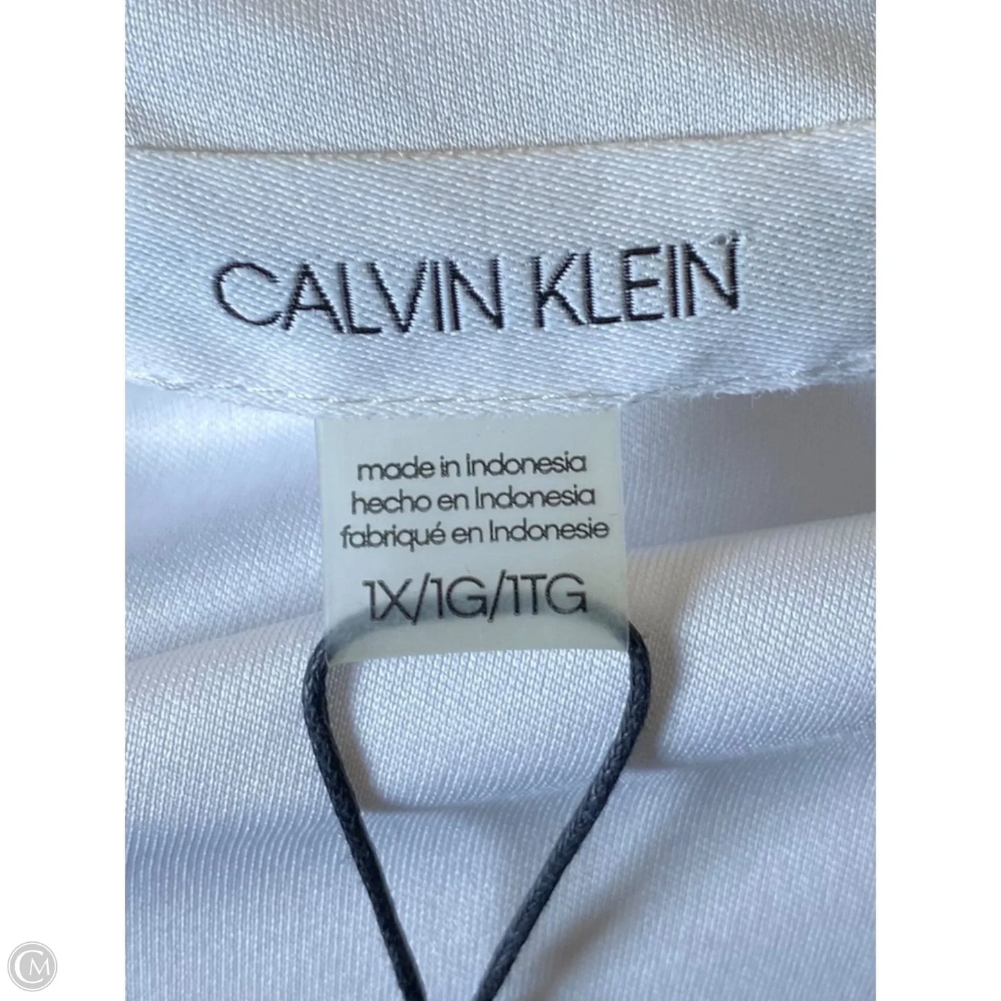 Blouse Sleeveless By Calvin Klein In White, Size: Xl