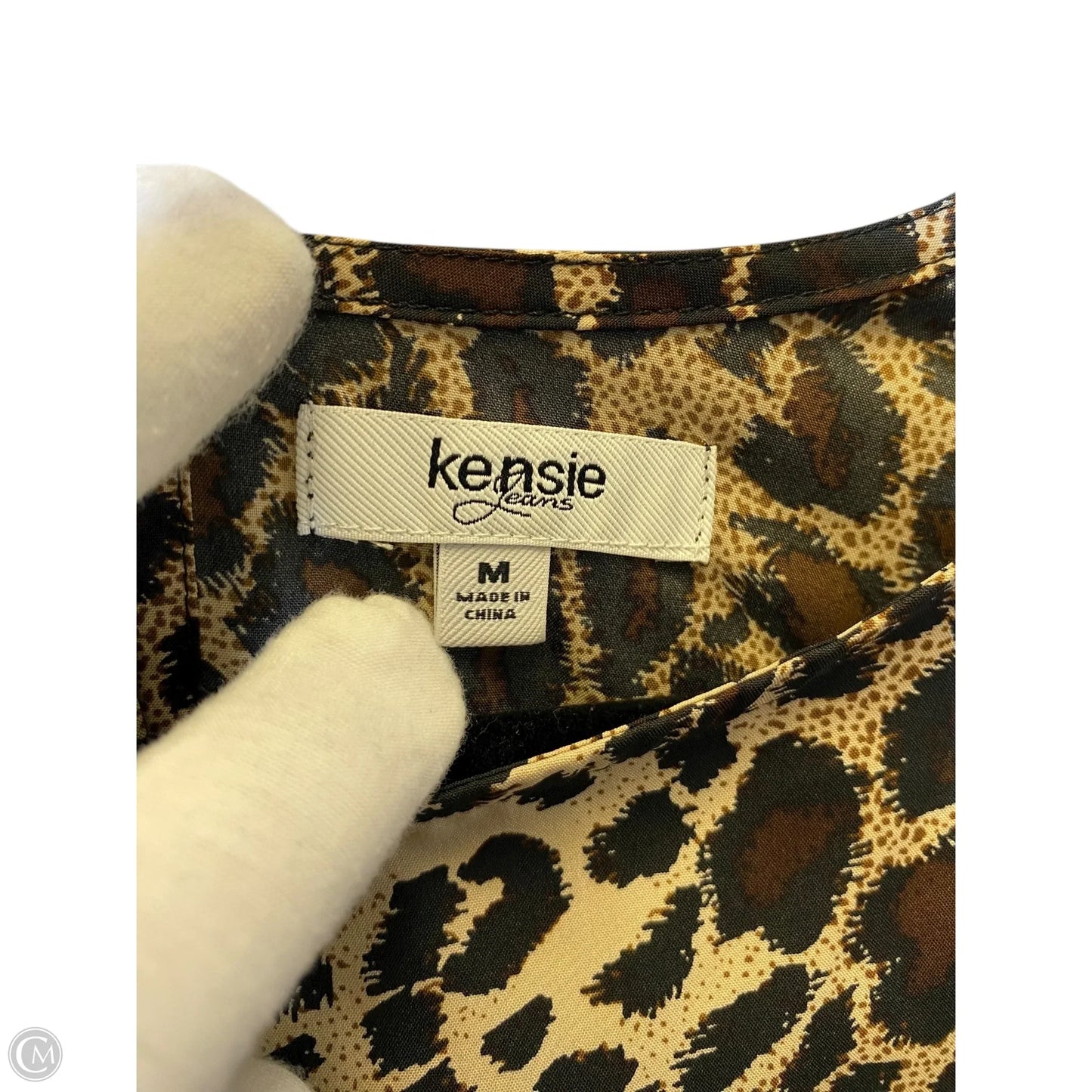Blouse Long Sleeve By Kensie In Animal Print, Size: M