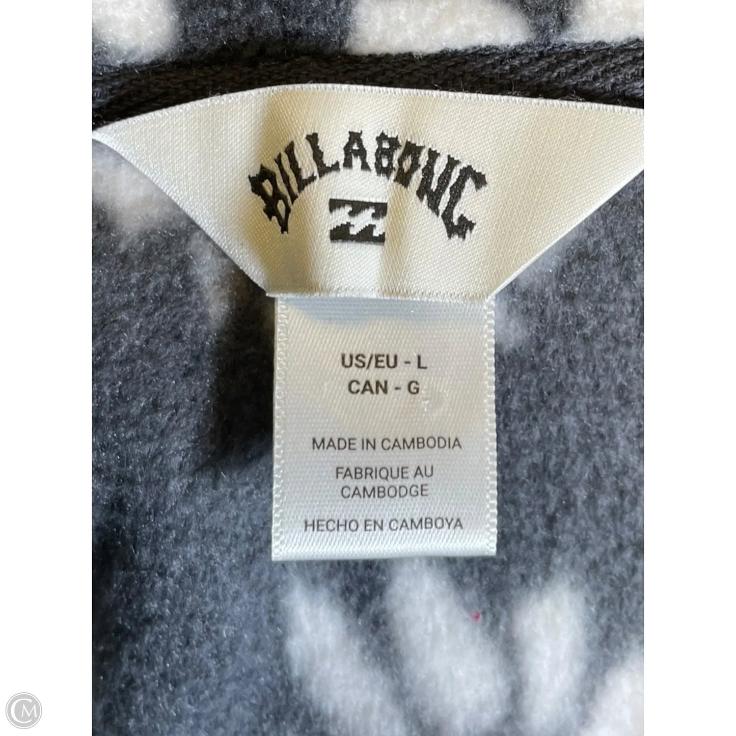 Jacket Fleece By Billabong In Grey & White, Size: L