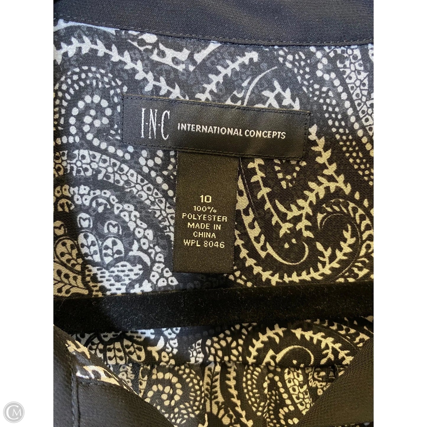 Top Long Sleeve By Inc In Black & White, Size: M