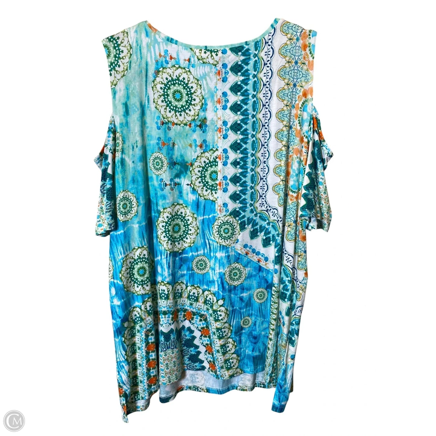 Top Short Sleeve By Chicos In Multi-colored, Size: Xl