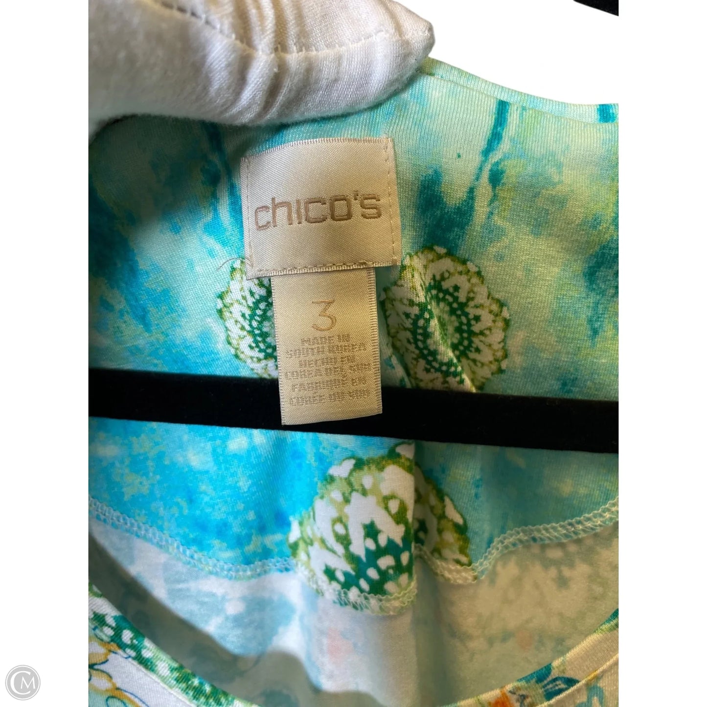 Top Short Sleeve By Chicos In Multi-colored, Size: Xl
