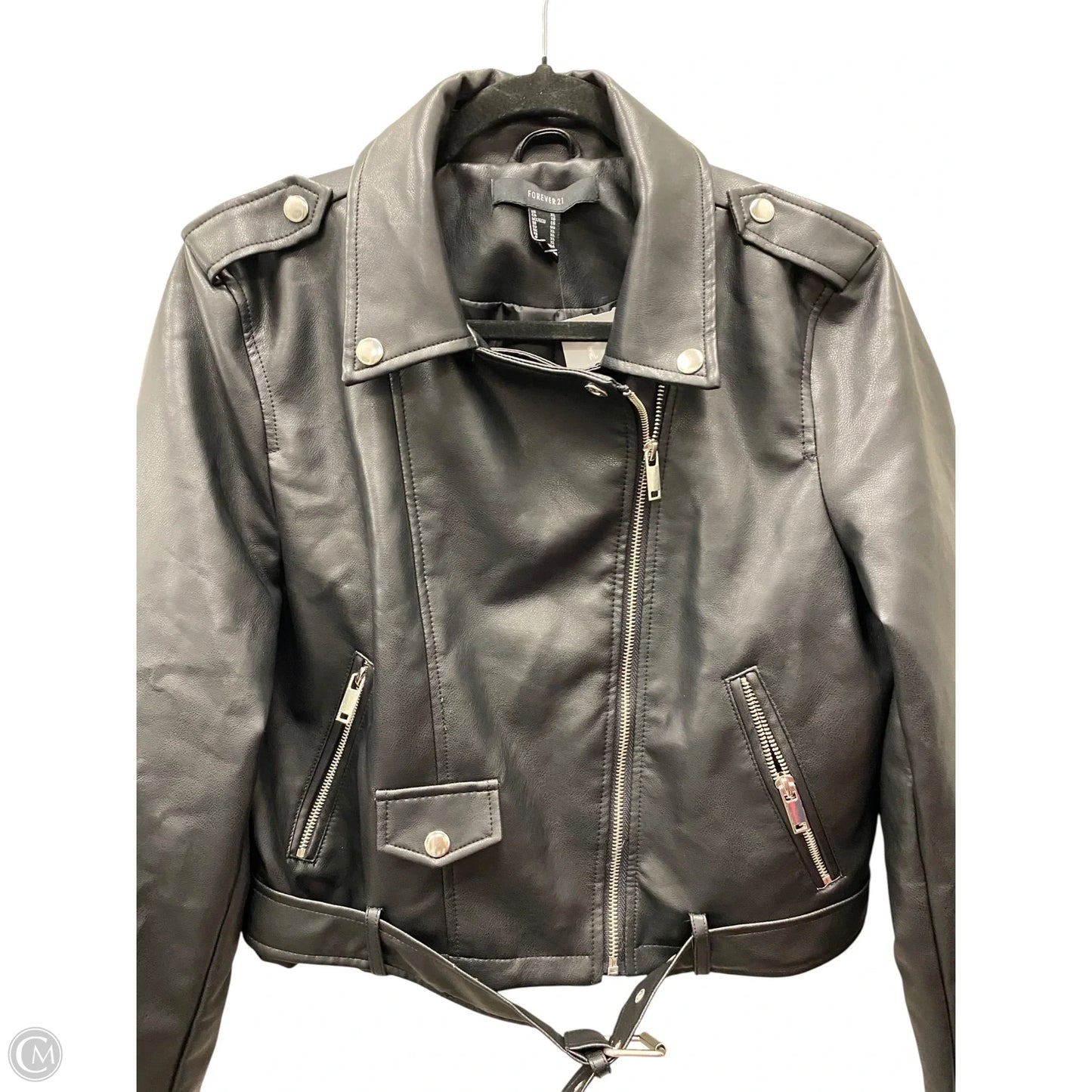 Jacket Leather By Forever 21 In Black, Size: Xl