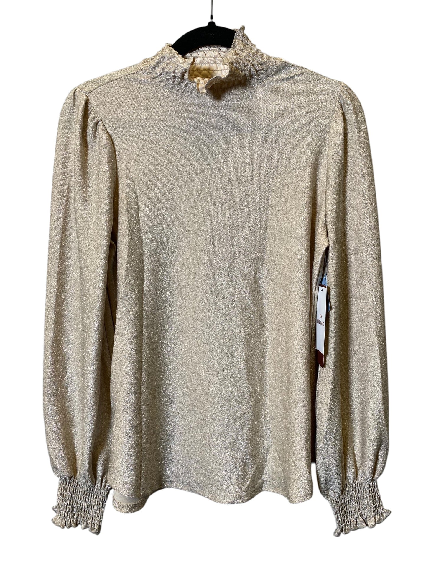 Blouse Long Sleeve By Clothes Mentor In Gold, Size: S