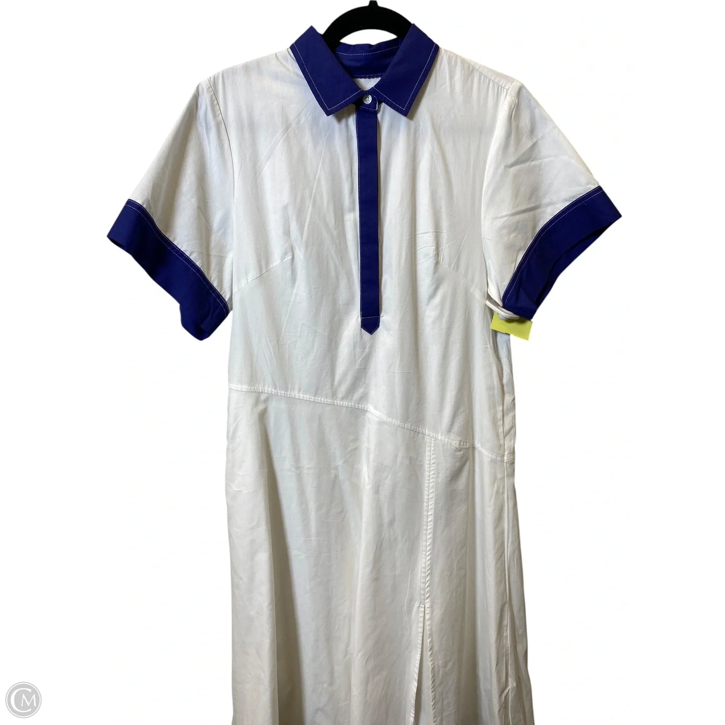 Dress Casual Maxi By Anthropologie In White & Blue , Size: S