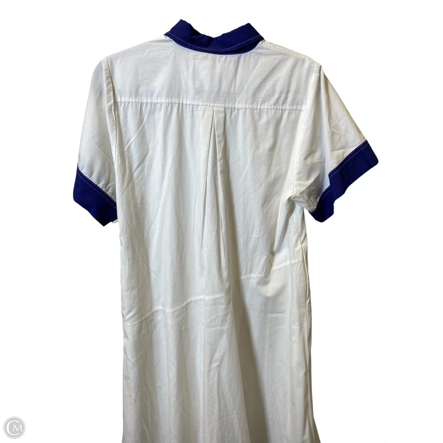 Dress Casual Maxi By Anthropologie In White & Blue , Size: S